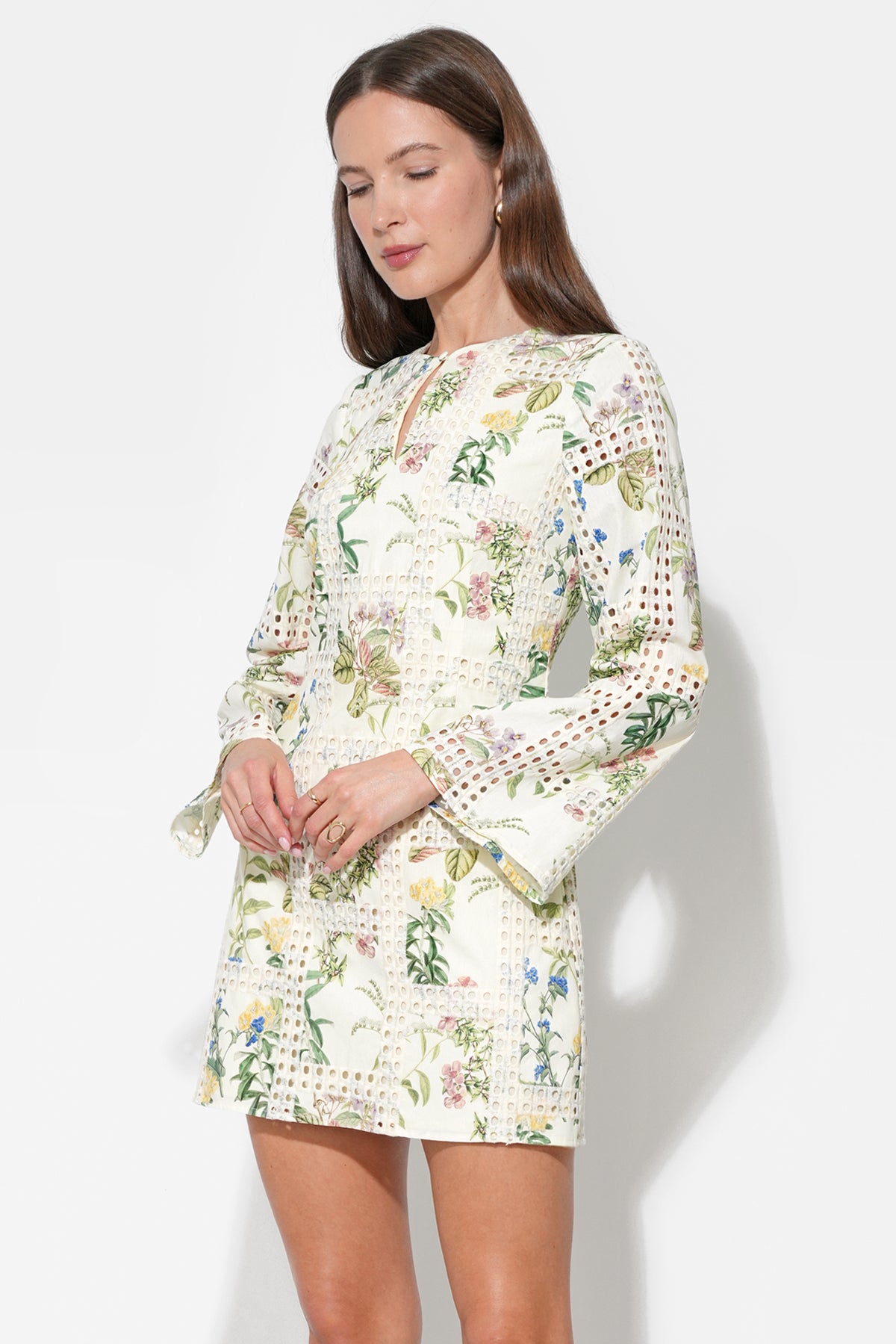 Marshall Embroidery Eyelet Mini Dress