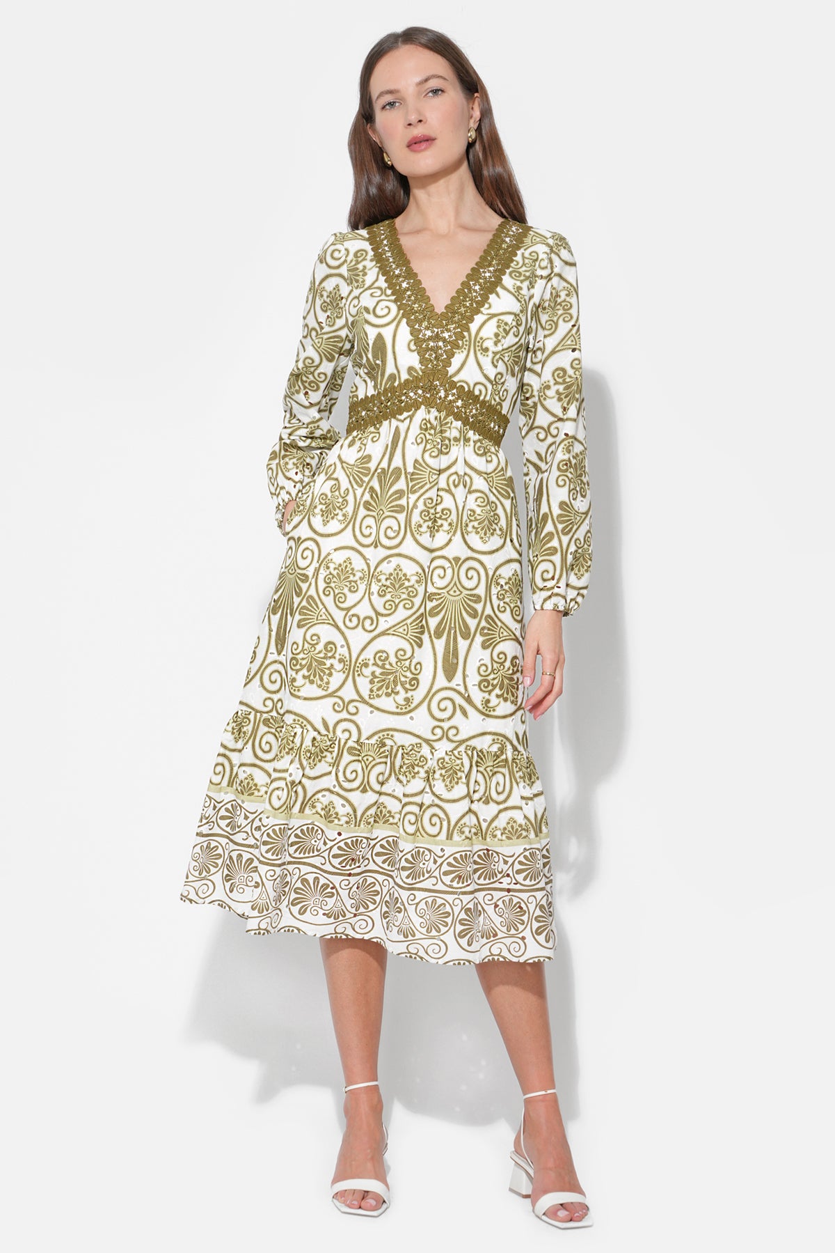 Madeline Long Sleeve Trim Dress