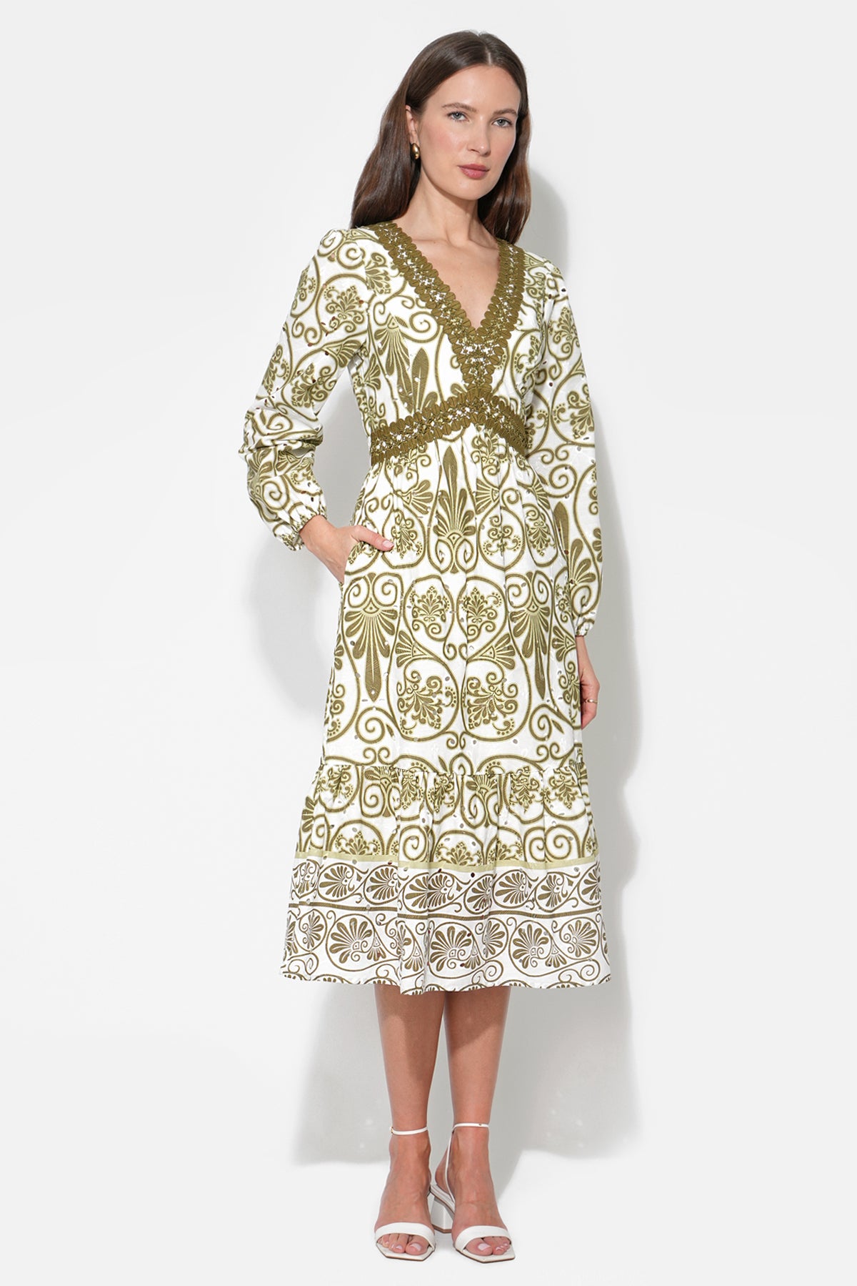 Madeline Long Sleeve Trim Dress