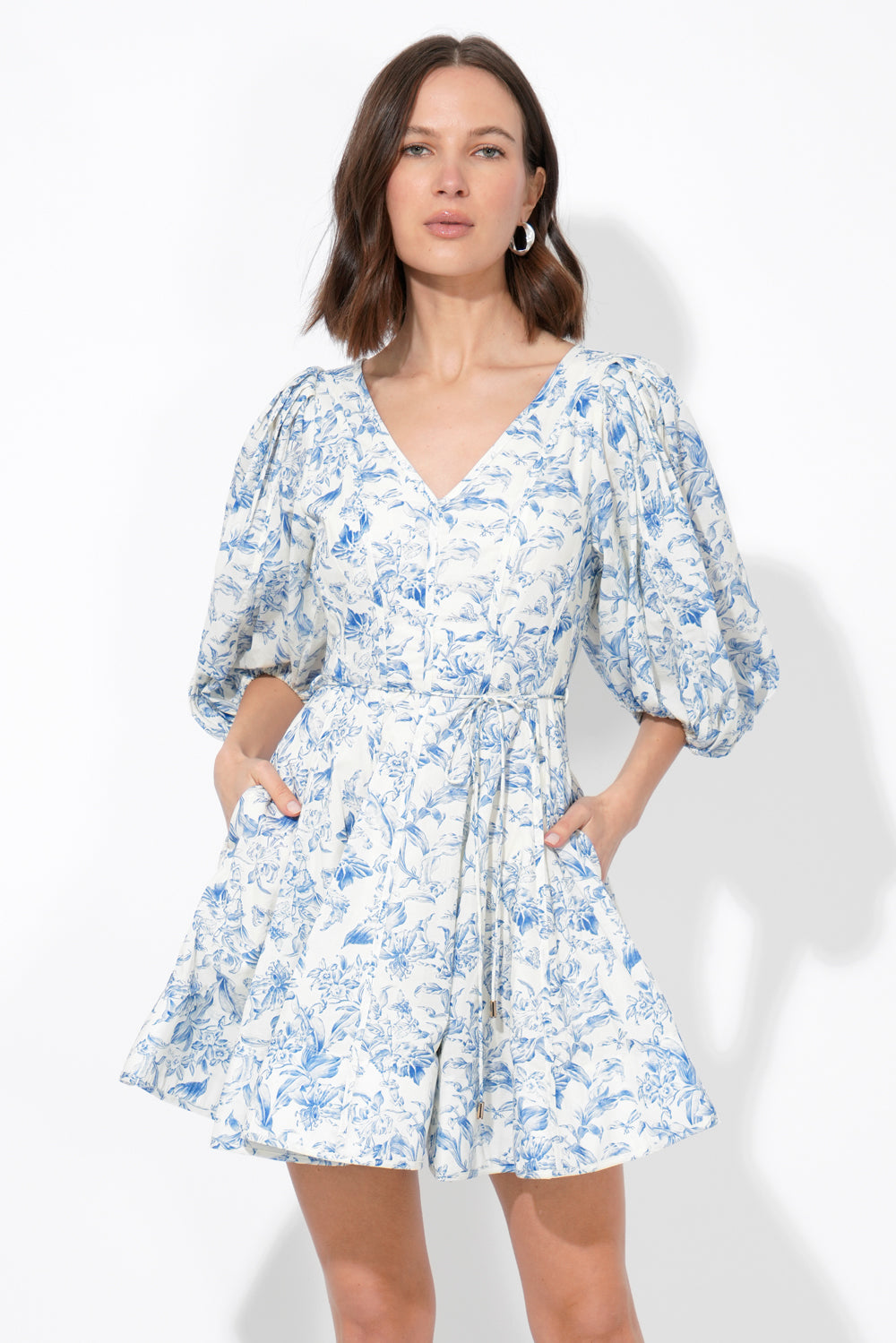 Clare Printed Fit and Flared Mini Dress