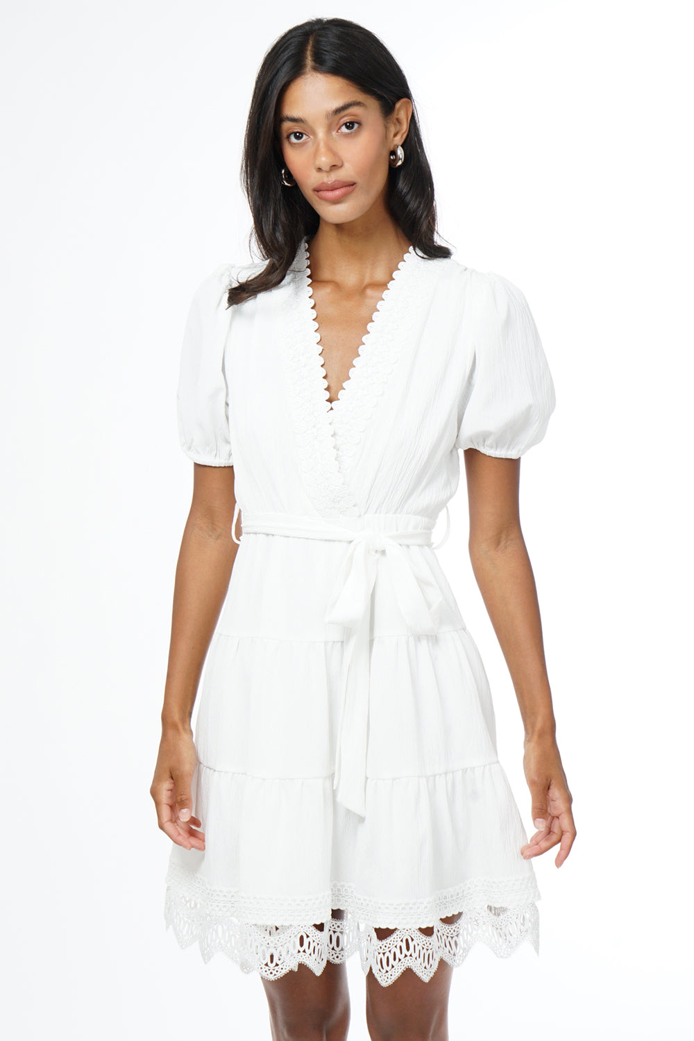 Connie Lace Trim Mini Dress