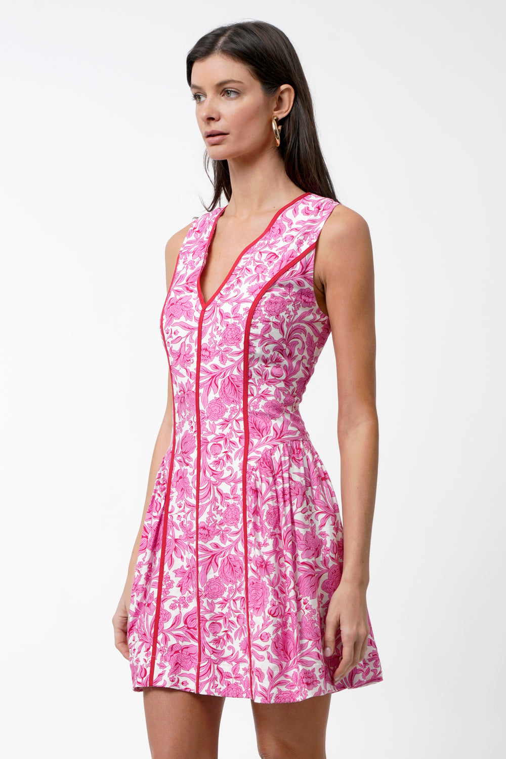 Kendra Floral Scalloped Mini Dress