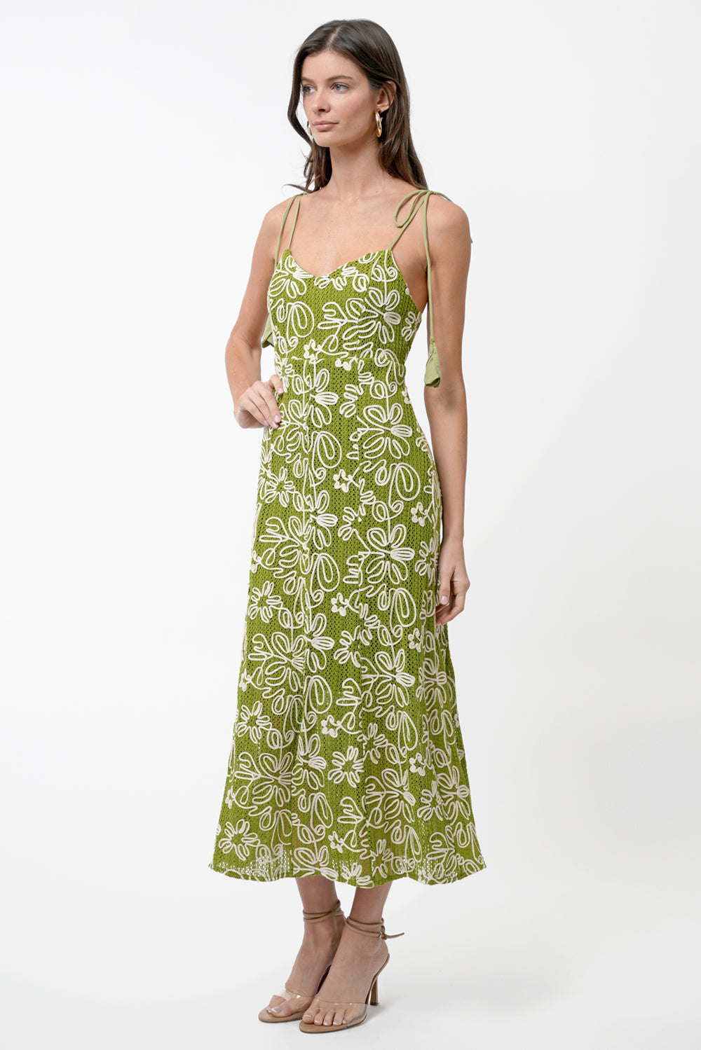 Trina Corded Textured Slip Midi Dress