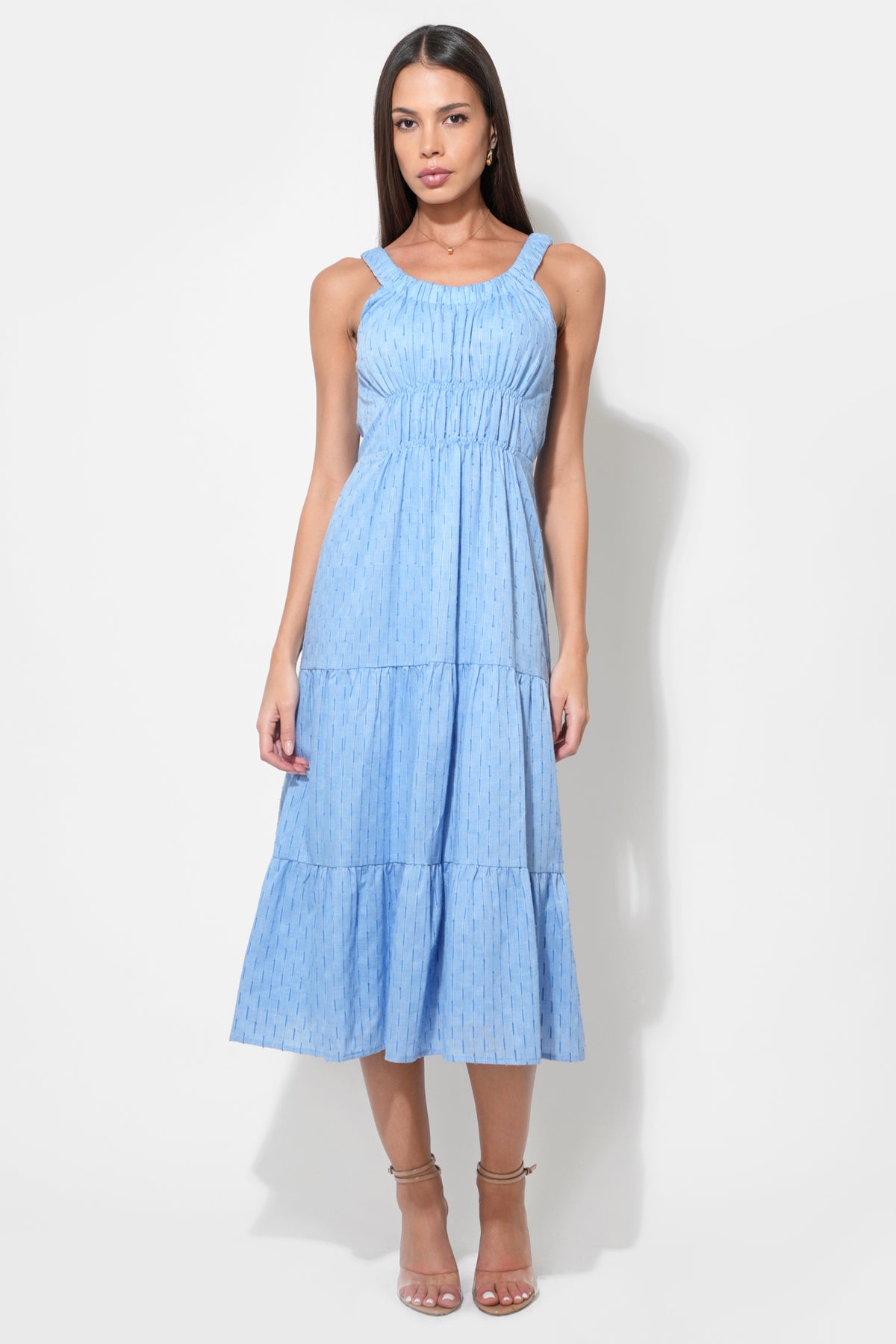 Rosali Textured Cotton Midi Dress