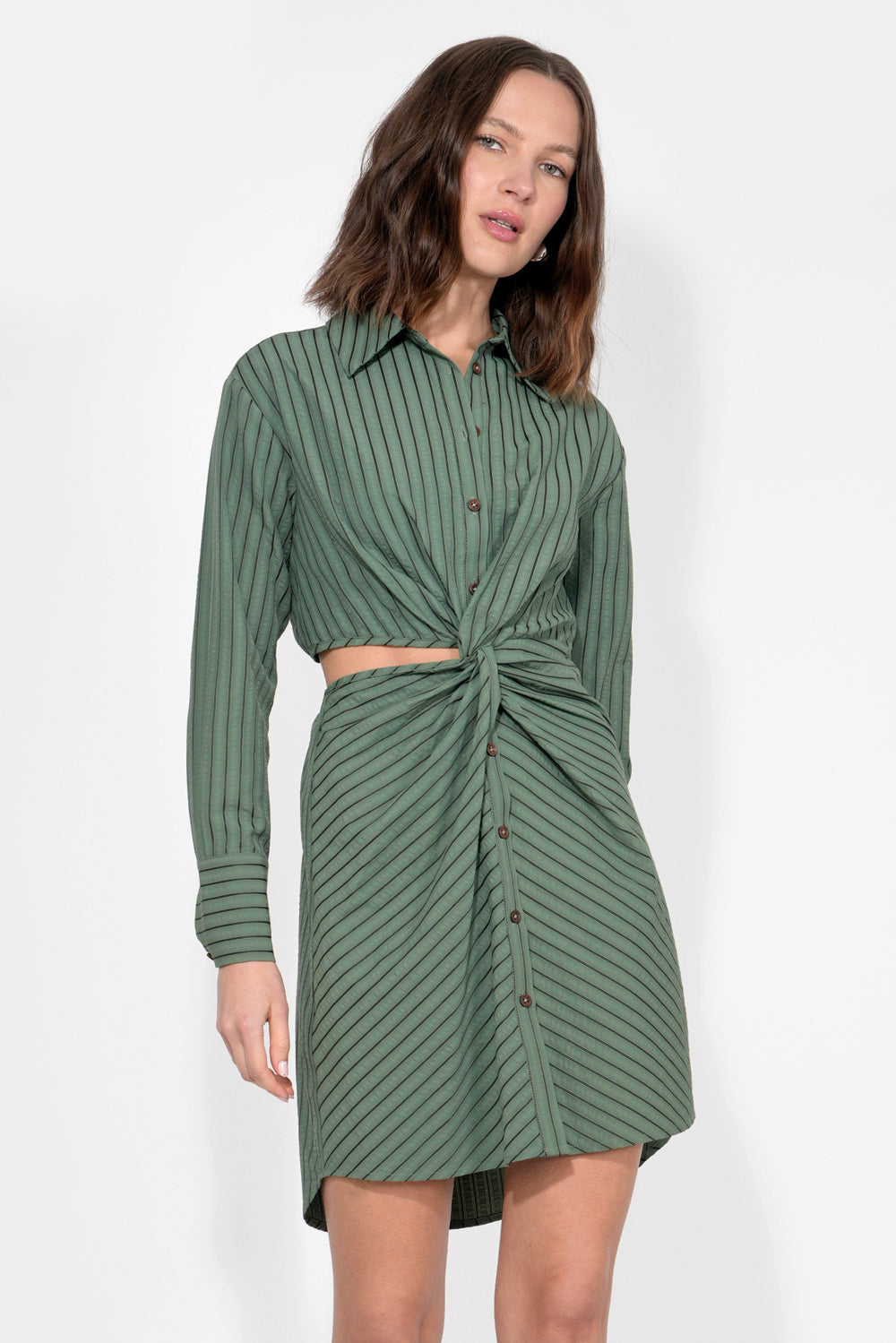 Avena Stripe Shirt Dress