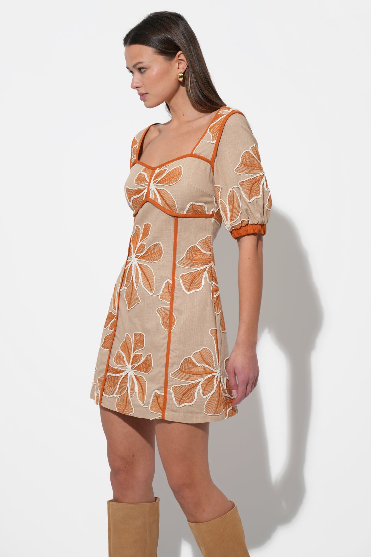 Grasiella Embroidered Mini Dress