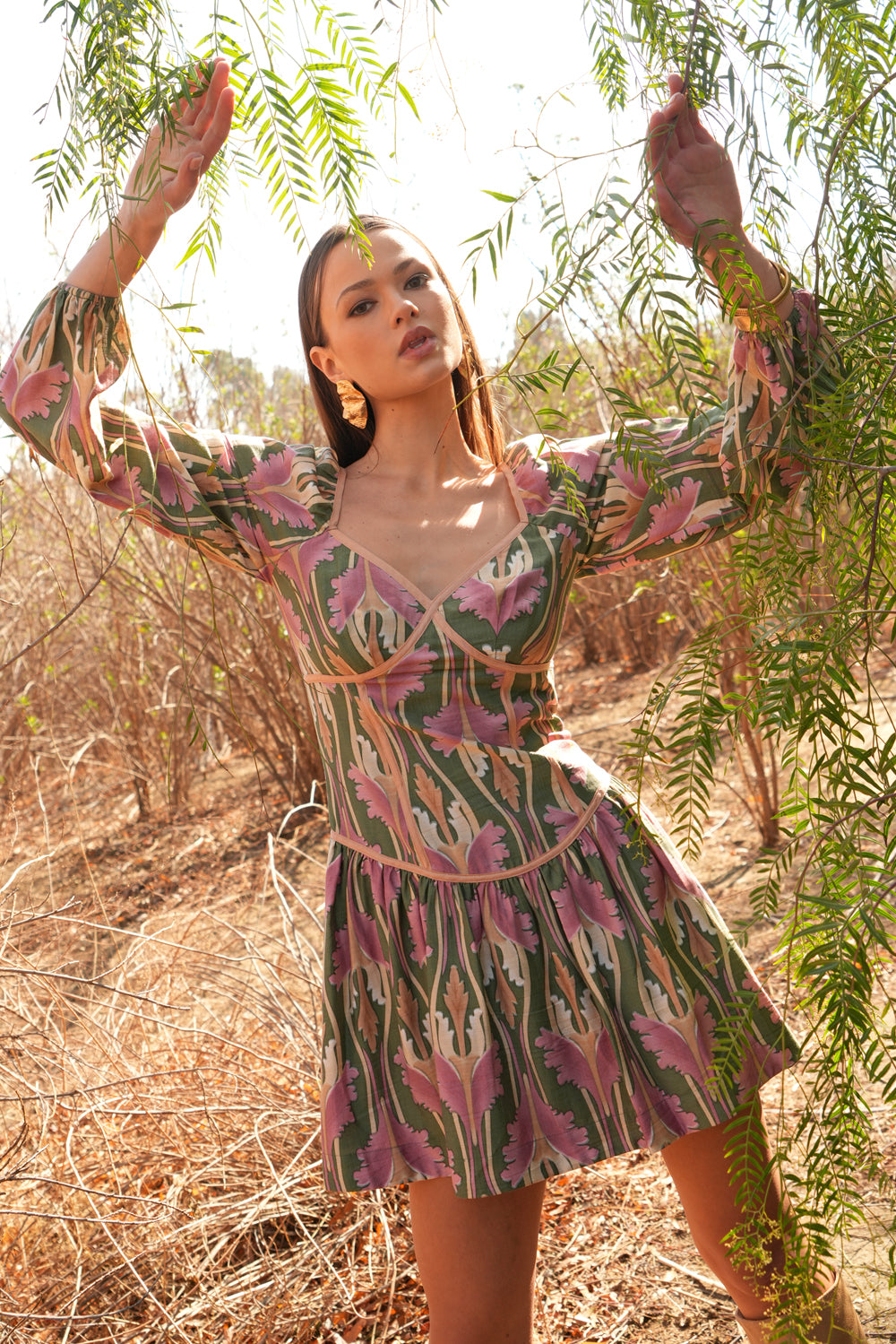 Coralie Drop Waist Floral Mini Dress
