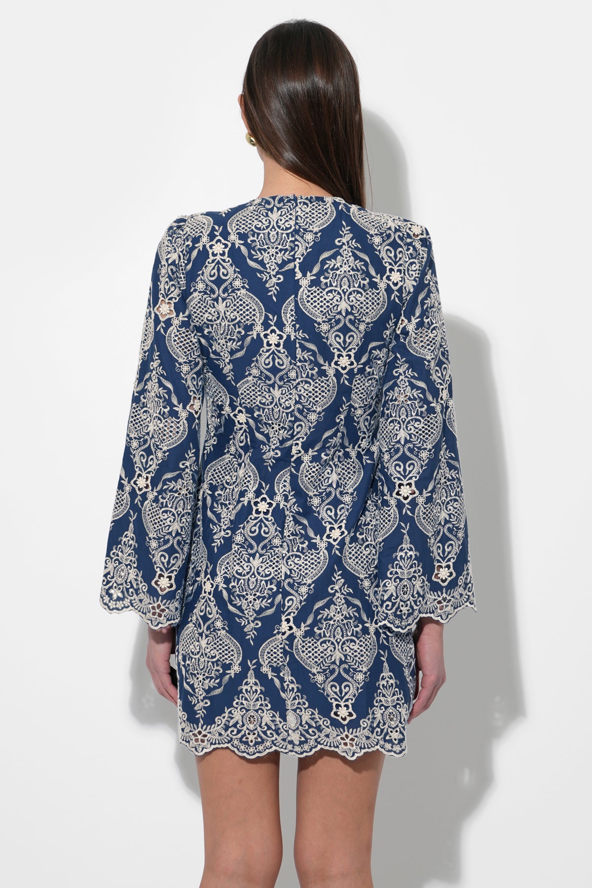 Marcie Keyhole Neckline Lace Mini Dress