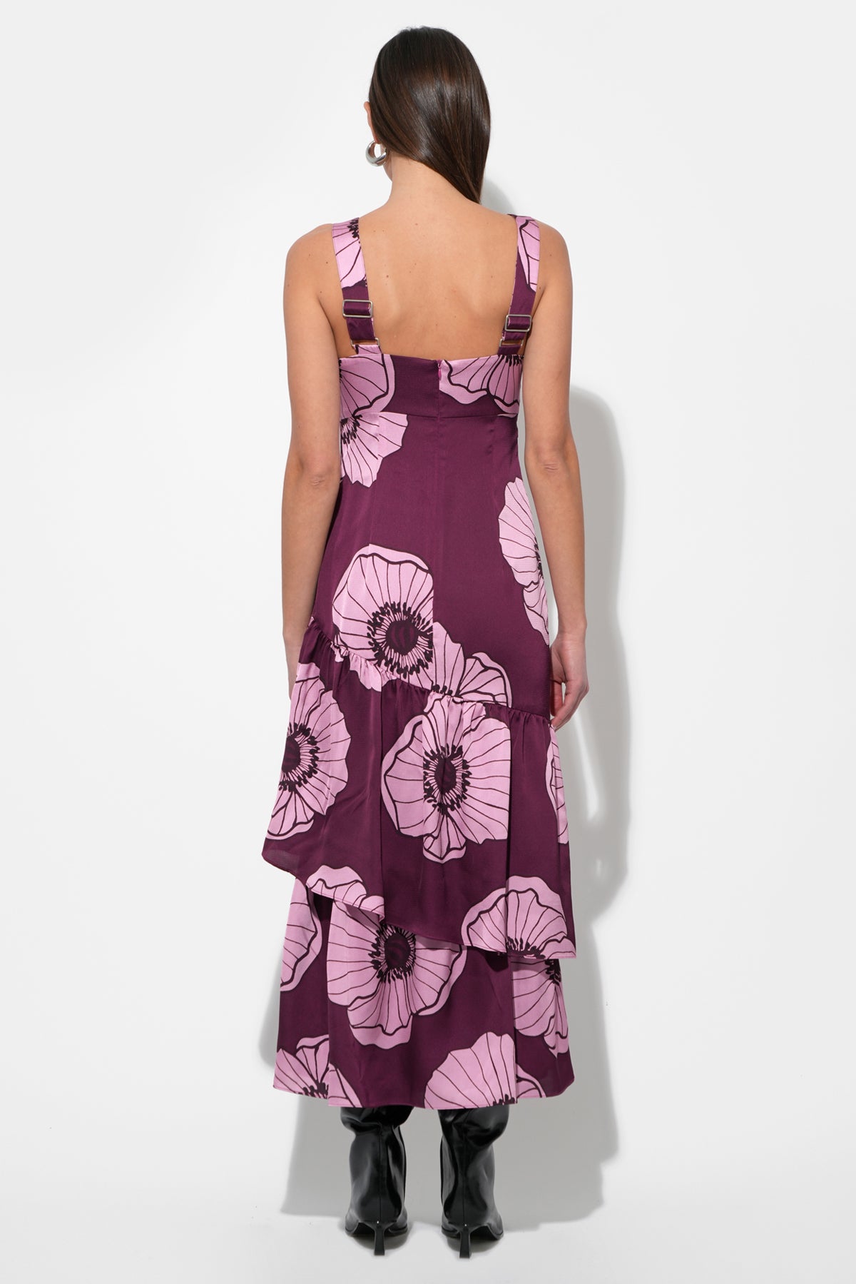 Calla Floral Tiered Midi Dress