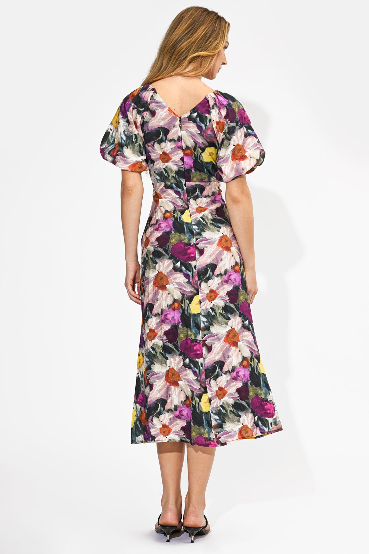 Elinda Ruched Front Midi Dress