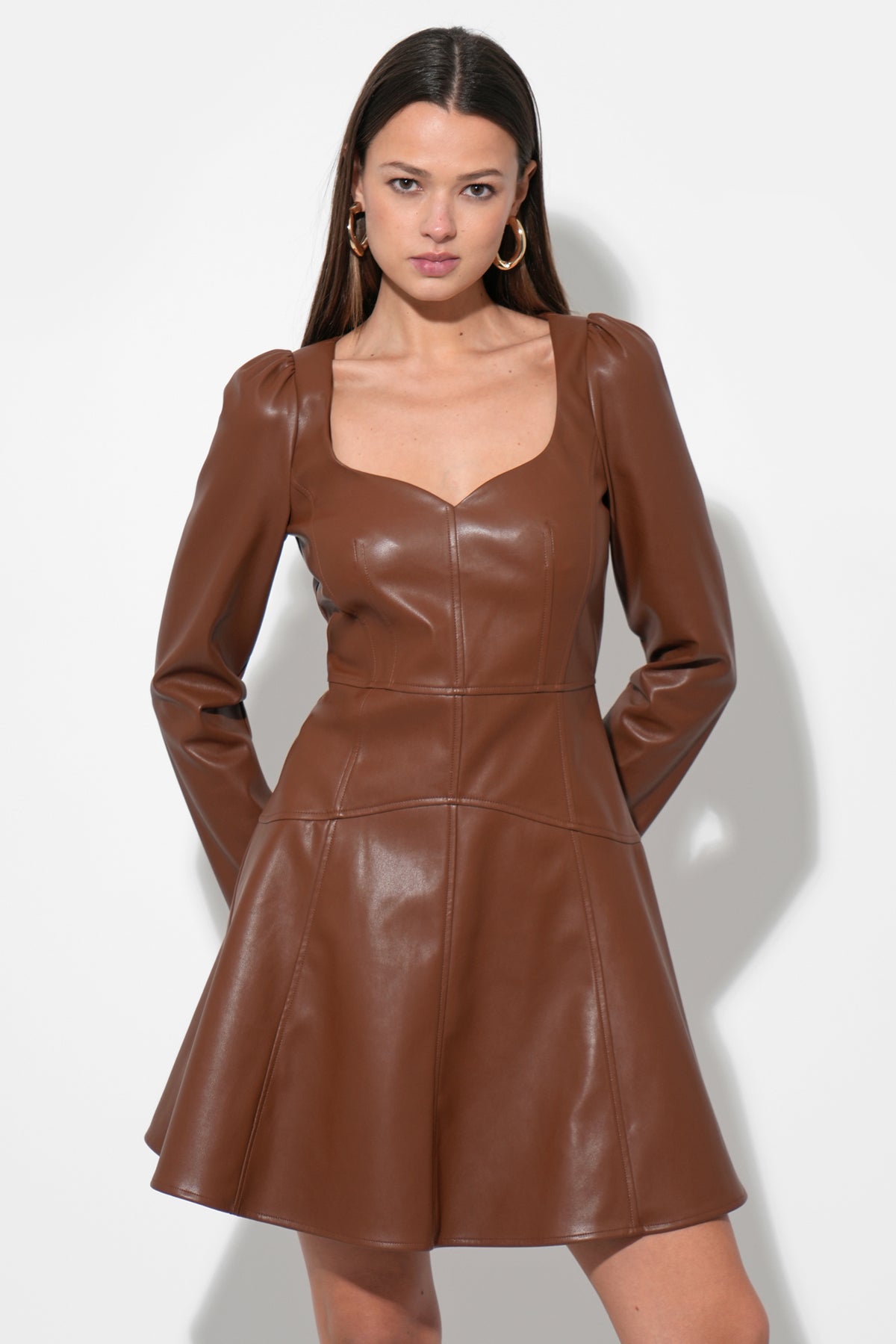 Kaleen Faux Leather Mini Dress