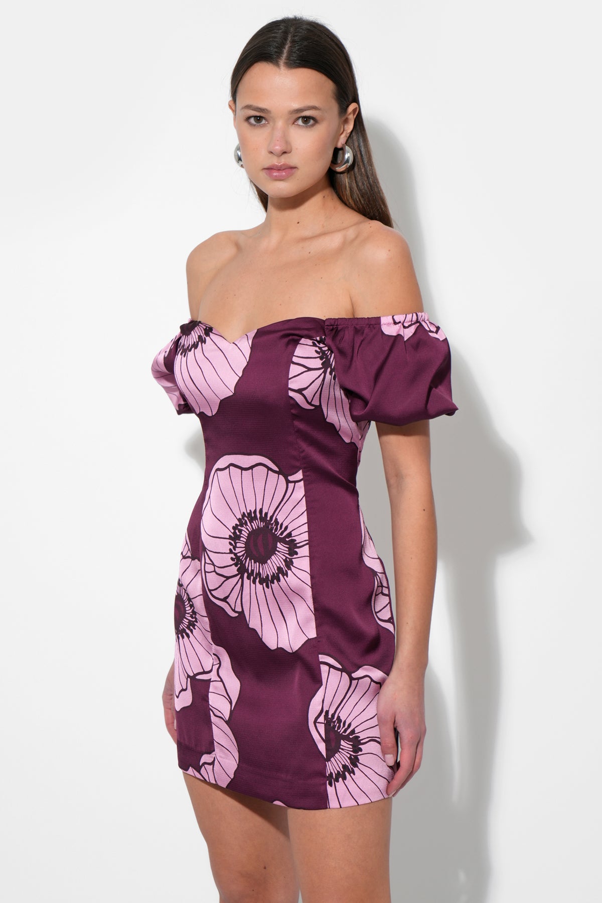 Aster Puff Sleeve Off Shoulder Mini Dress