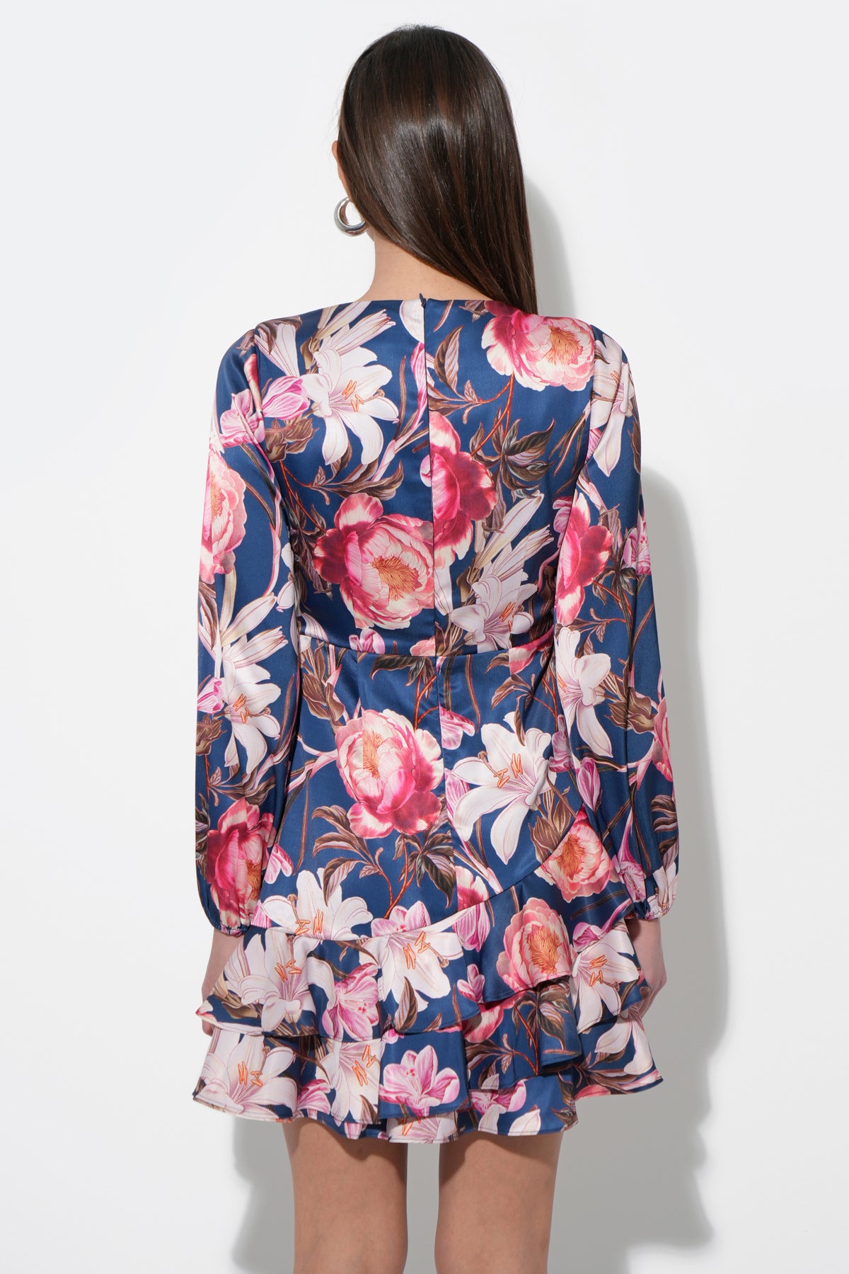 Irisa Gathered Ruffle Mini Dress