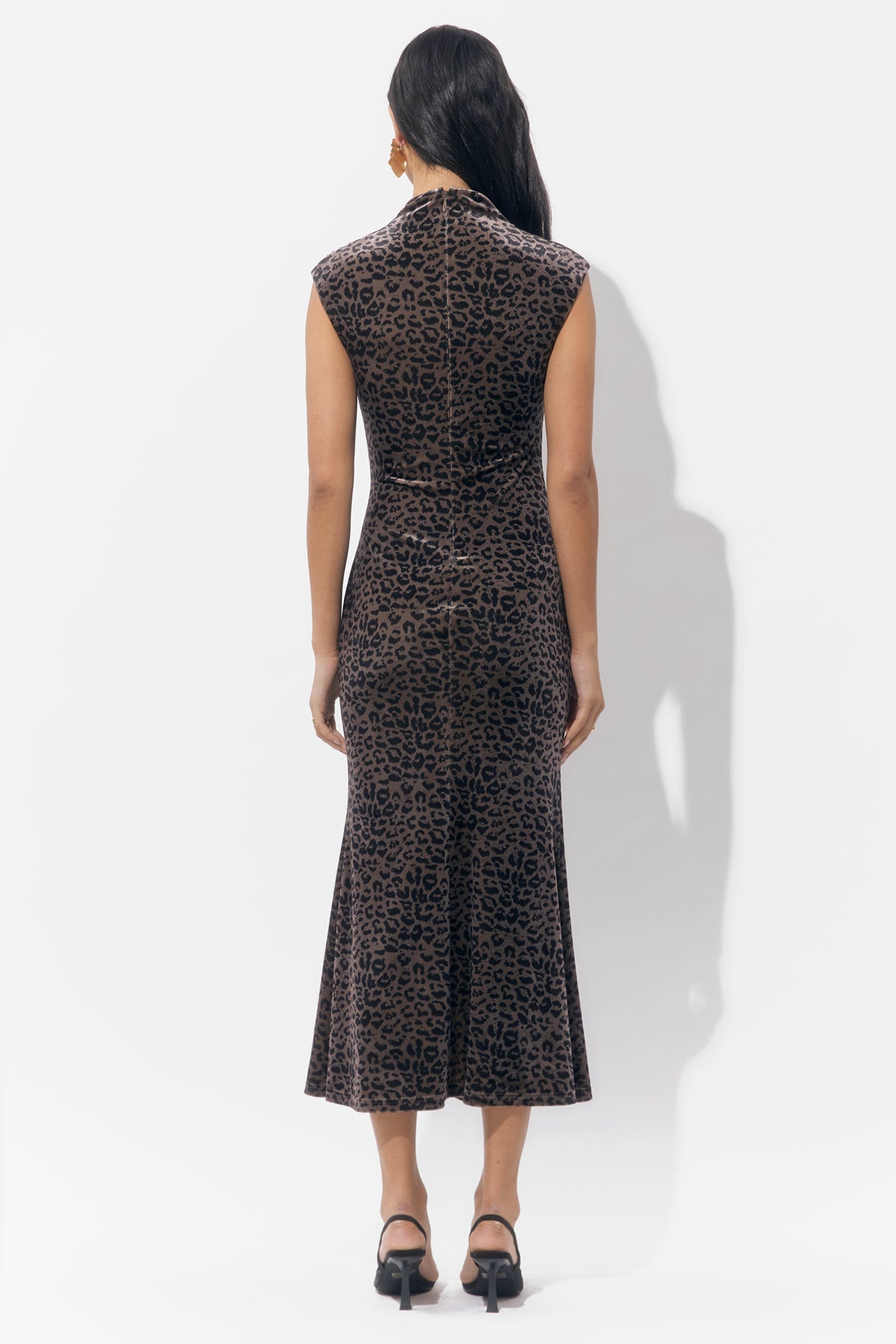 Merlyn Animal Mock Neck Midi Dress