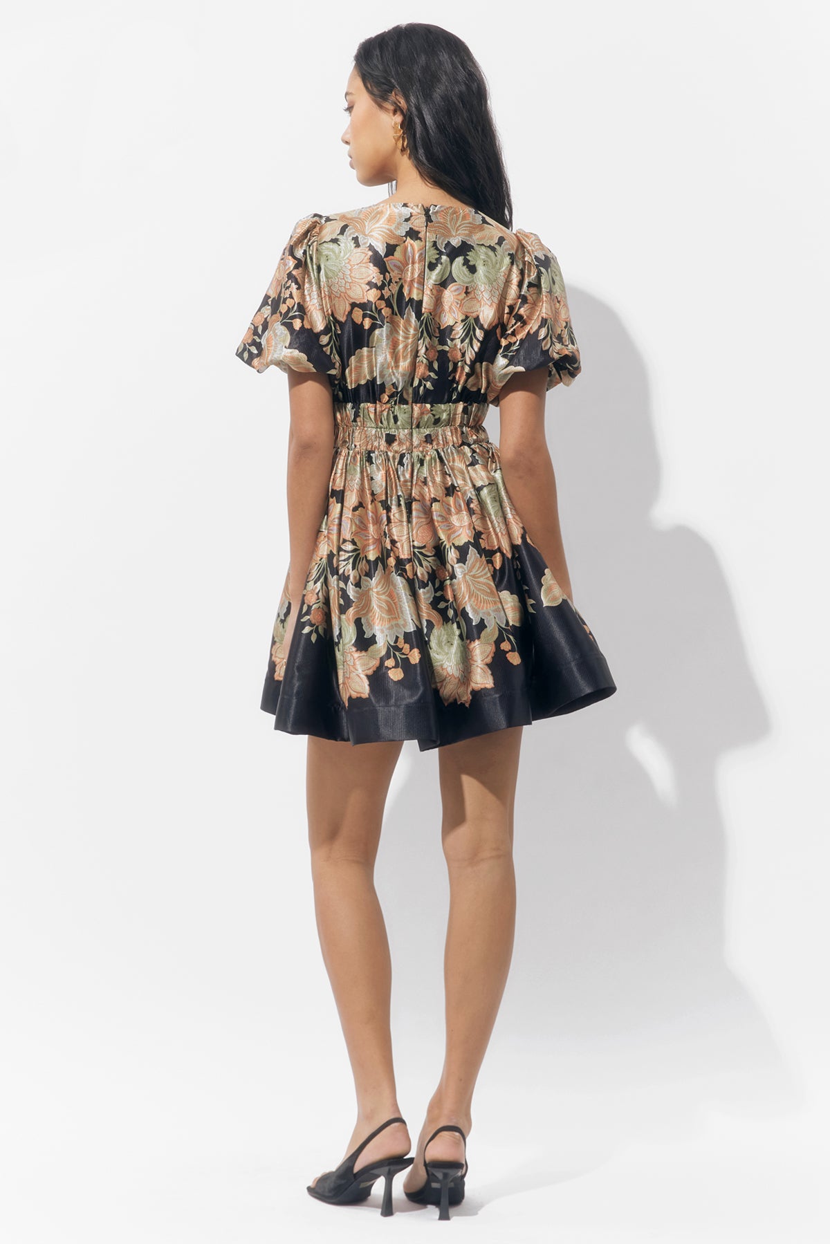 Koi Border Printed Mini Fit and Flare Dress