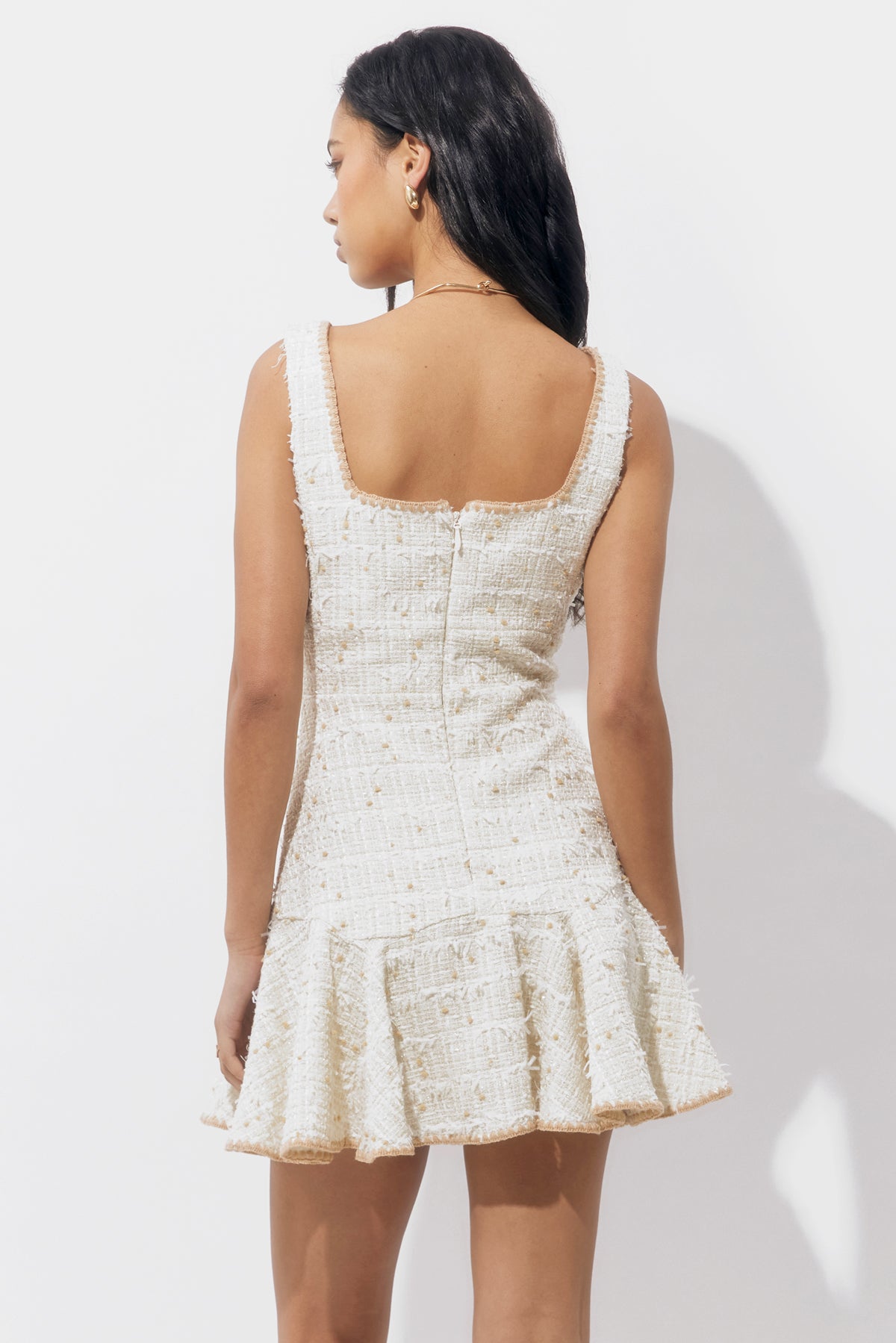 Salina Tweed Embroidered Mini Dress