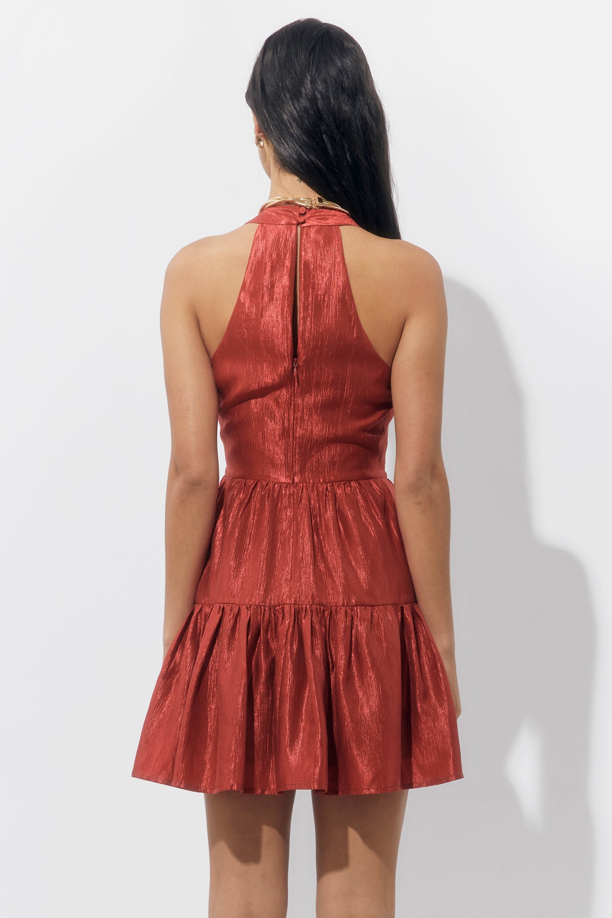 Toyna Tiered Mini Halter Dress