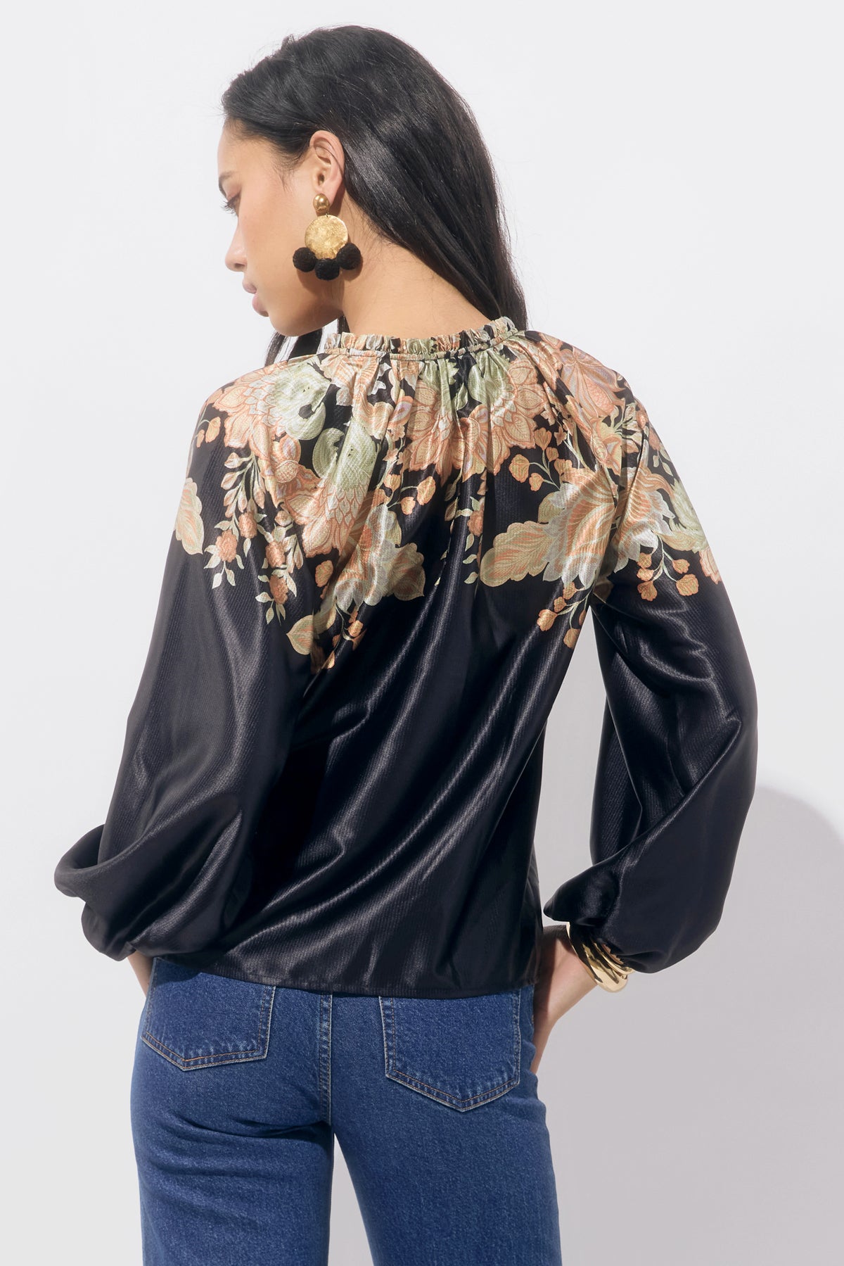 Joa Border Printed Blouse