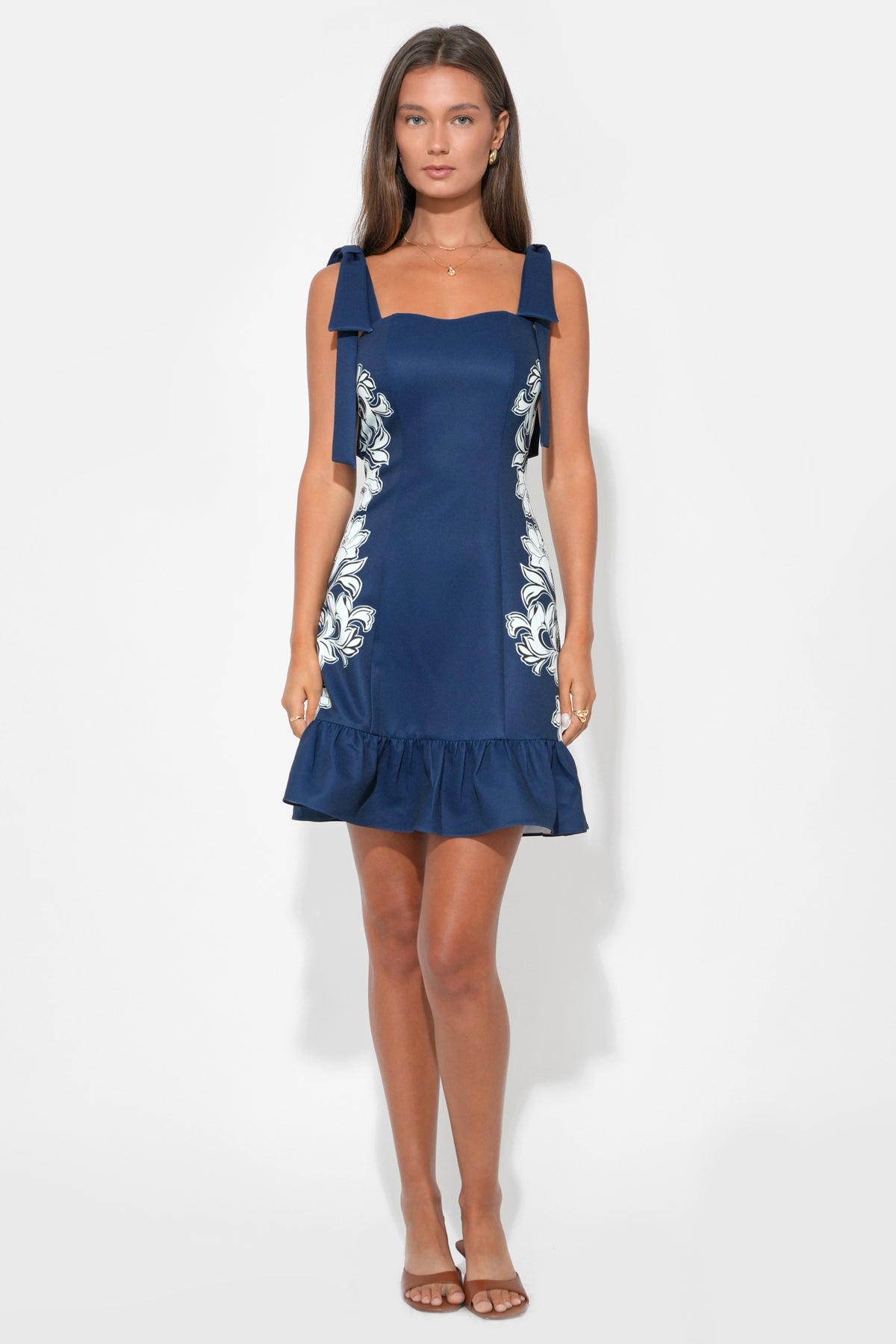 Elizabeth Placement Print Mini Dress