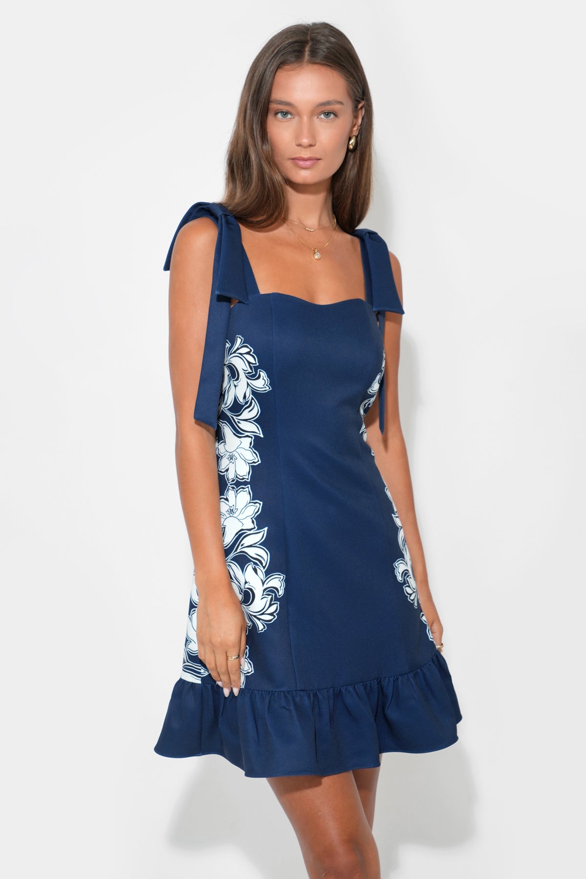 Elizabeth Placement Print Mini Dress