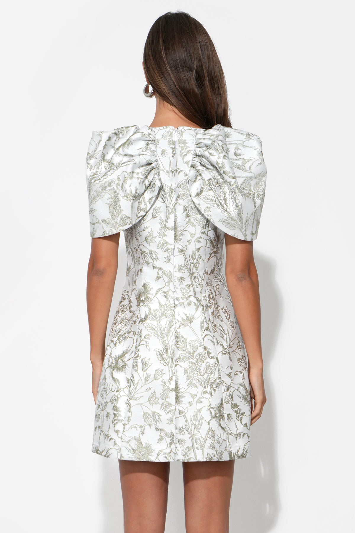 Vivian Cape Sleeve Jacquard Mini Dress