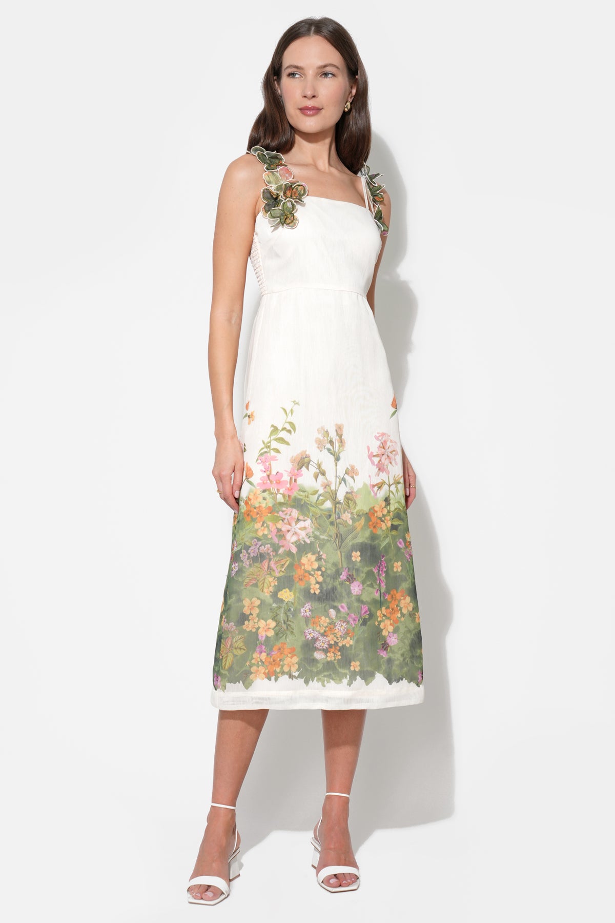 Eloise Braided Printed Floral Midi Dress