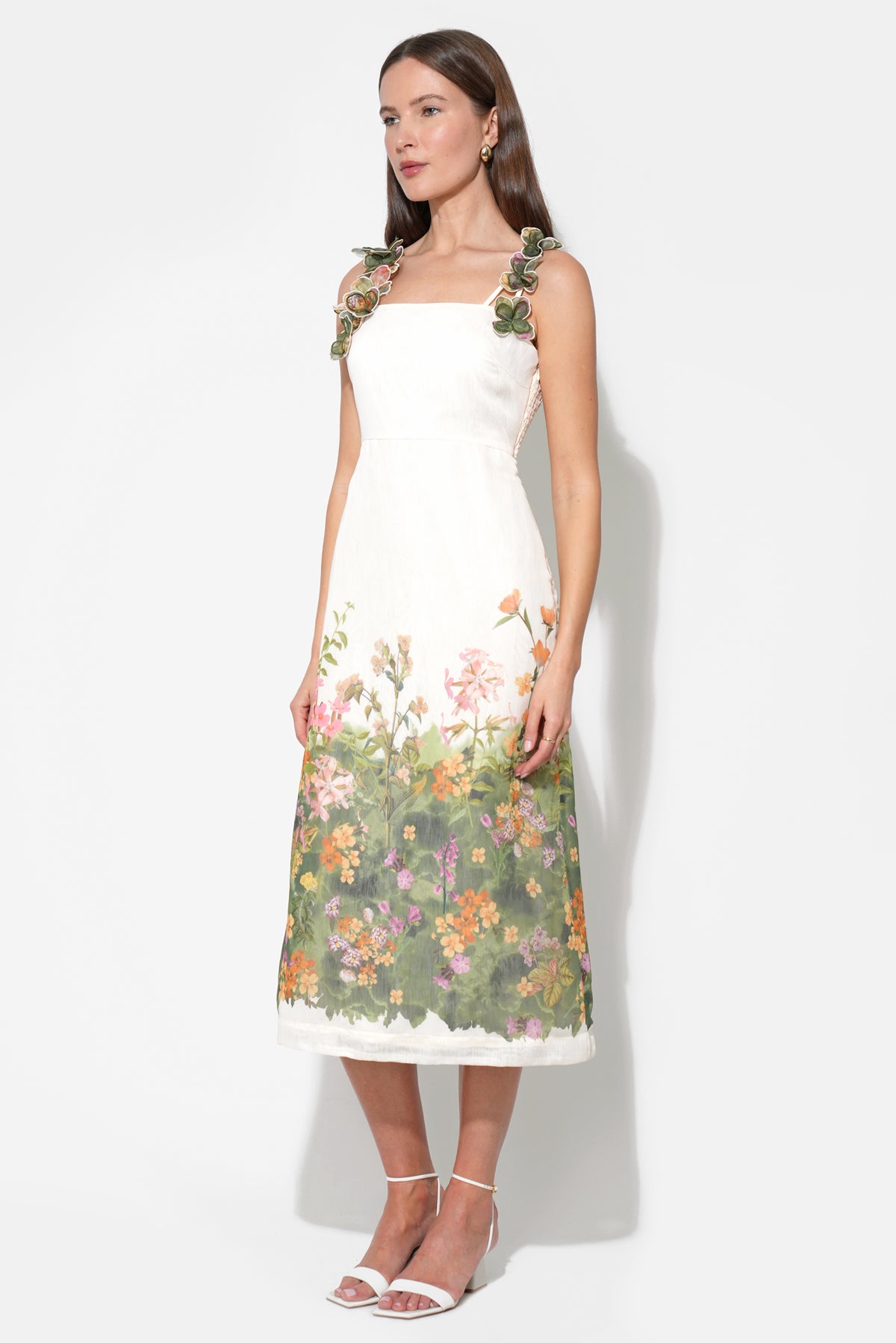 Eloise Braided Printed Floral Midi Dress