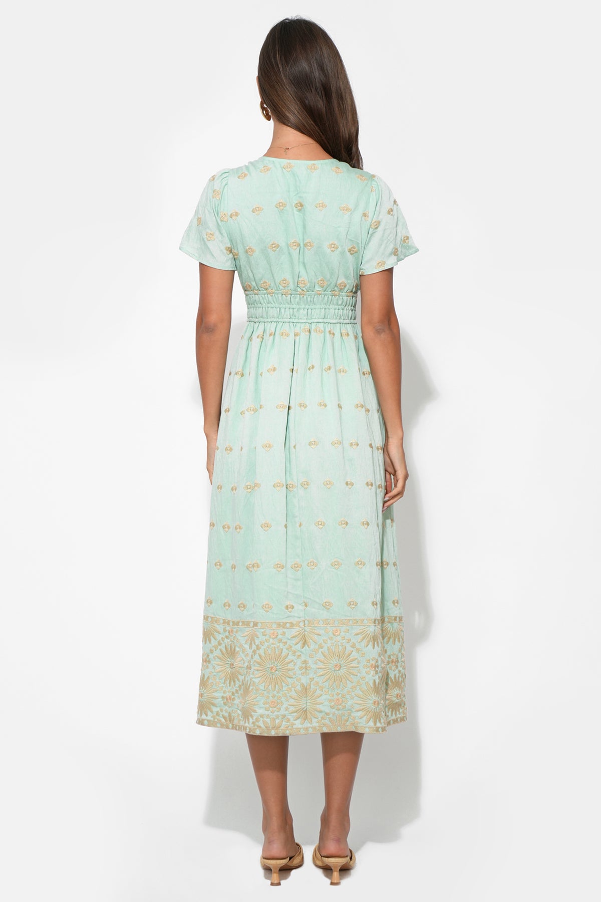 Odessa Embroidery Midi Dress