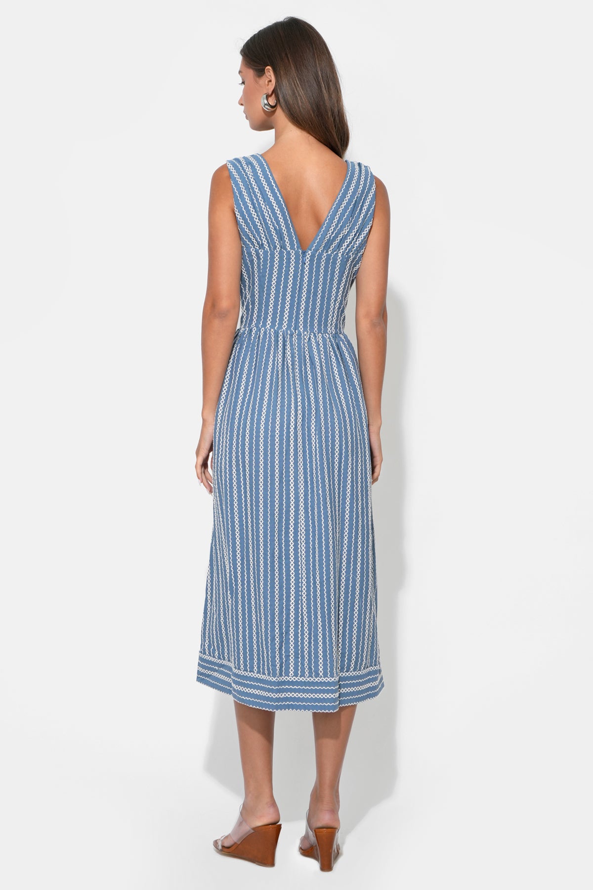 Sophia Corset Embroidery Midi Dress