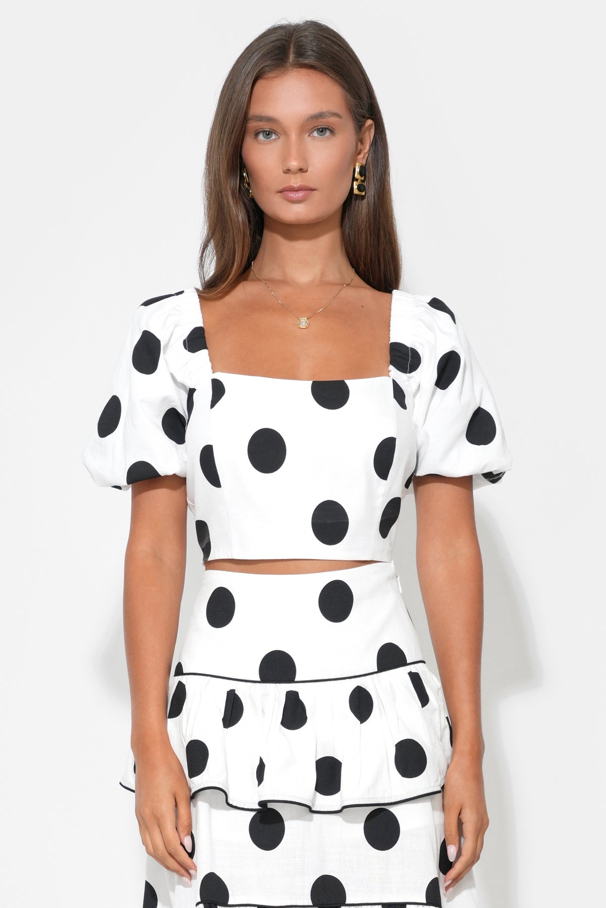 Mona Bubble Sleeve Top with Elastic Back