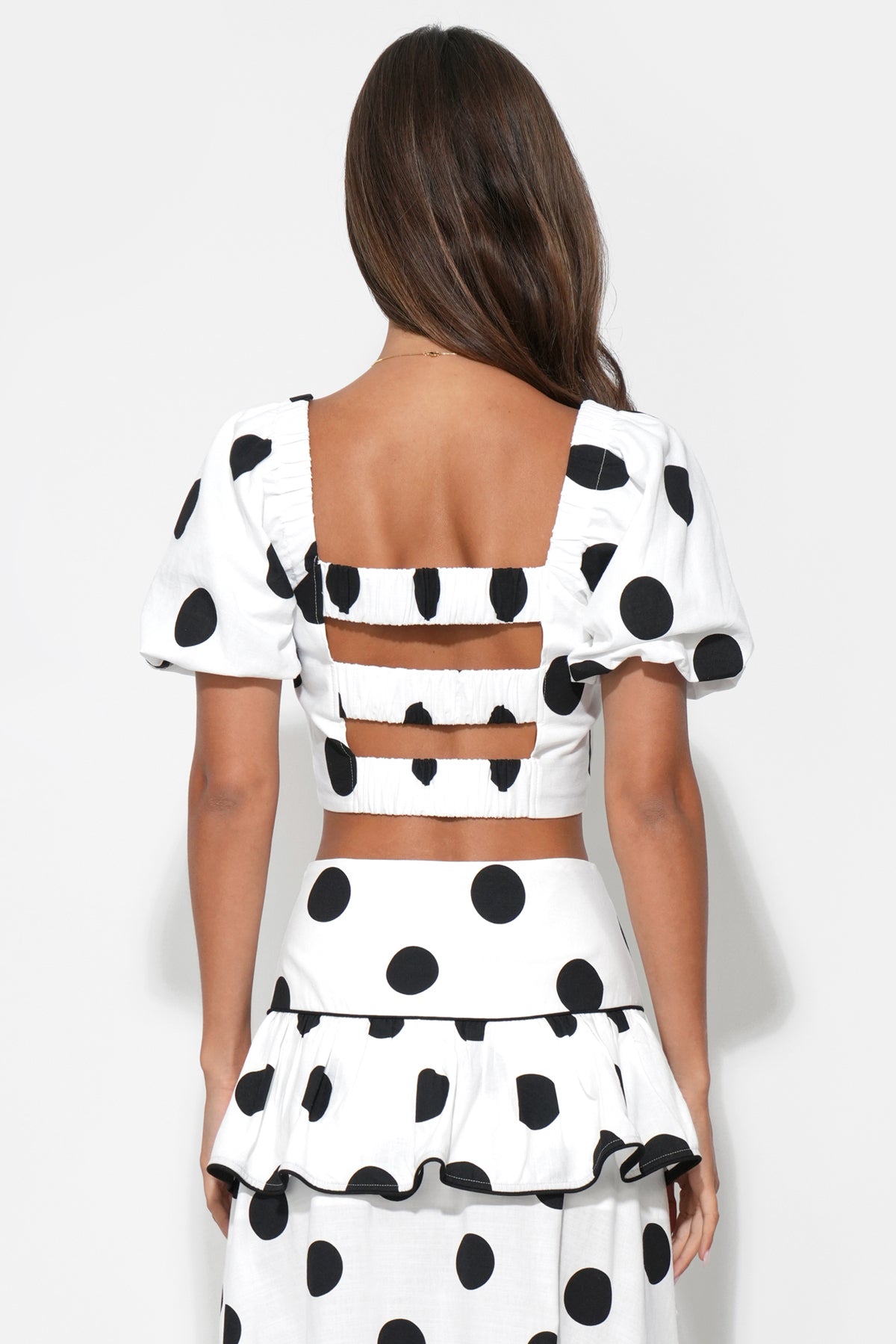 Mona Bubble Sleeve Top with Elastic Back