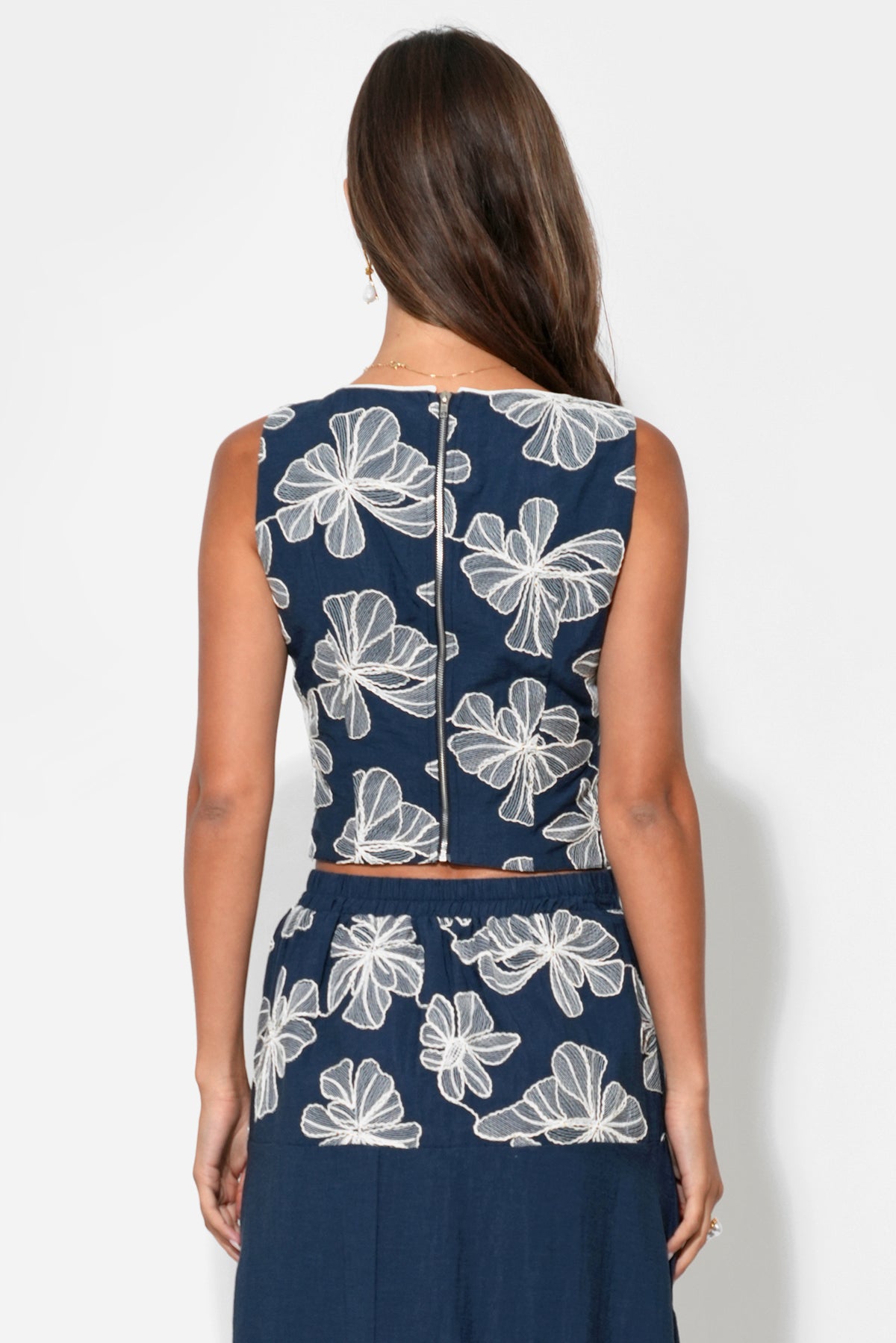 Rosalie Sleeveless Embroidery Top