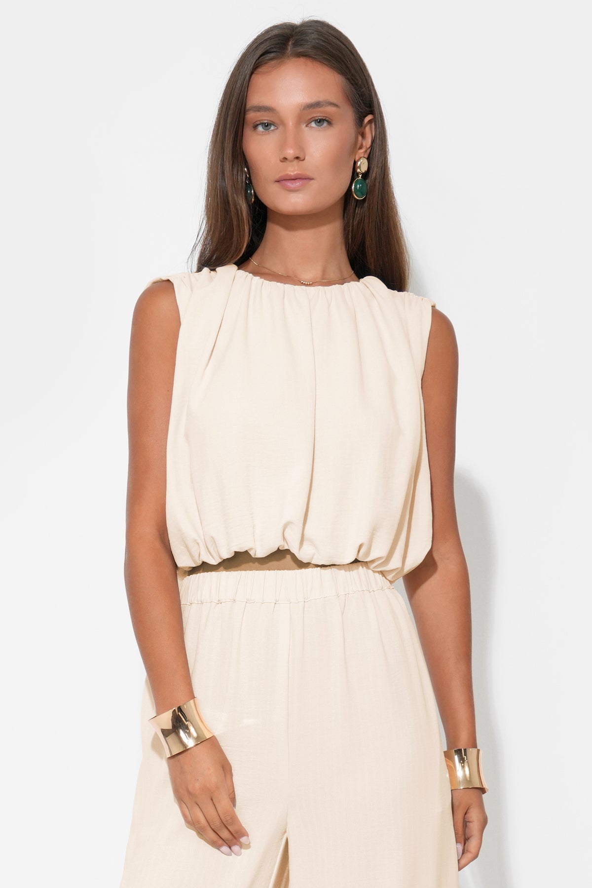 Hailey Bubble Textured Satin Top