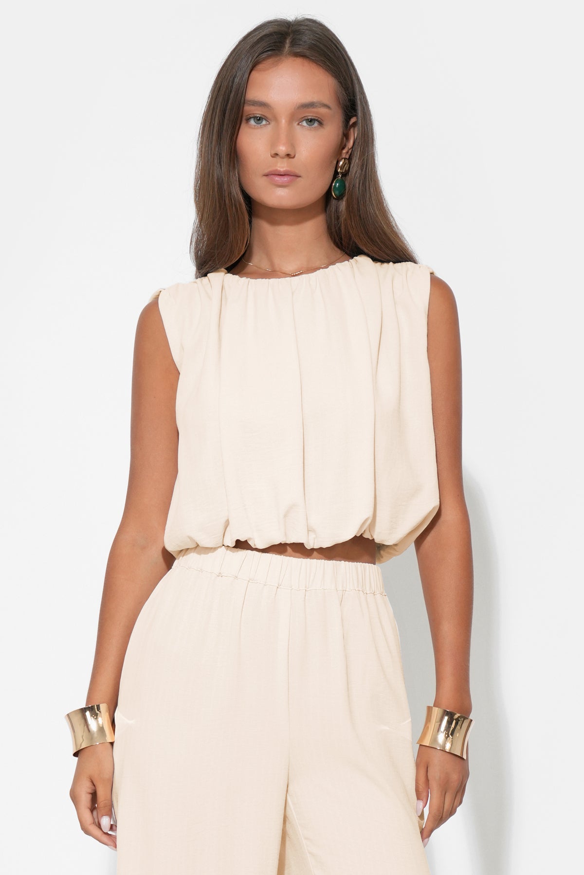 Hailey Bubble Textured Satin Top