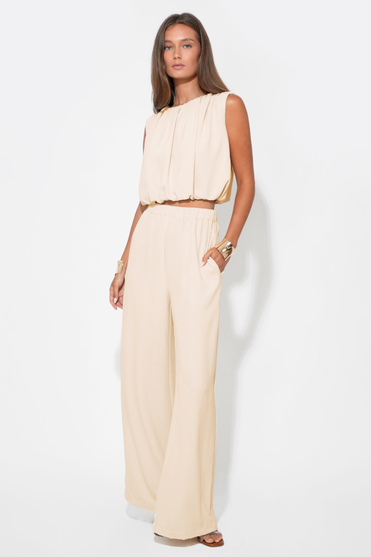 Iris Textured Satin Pant