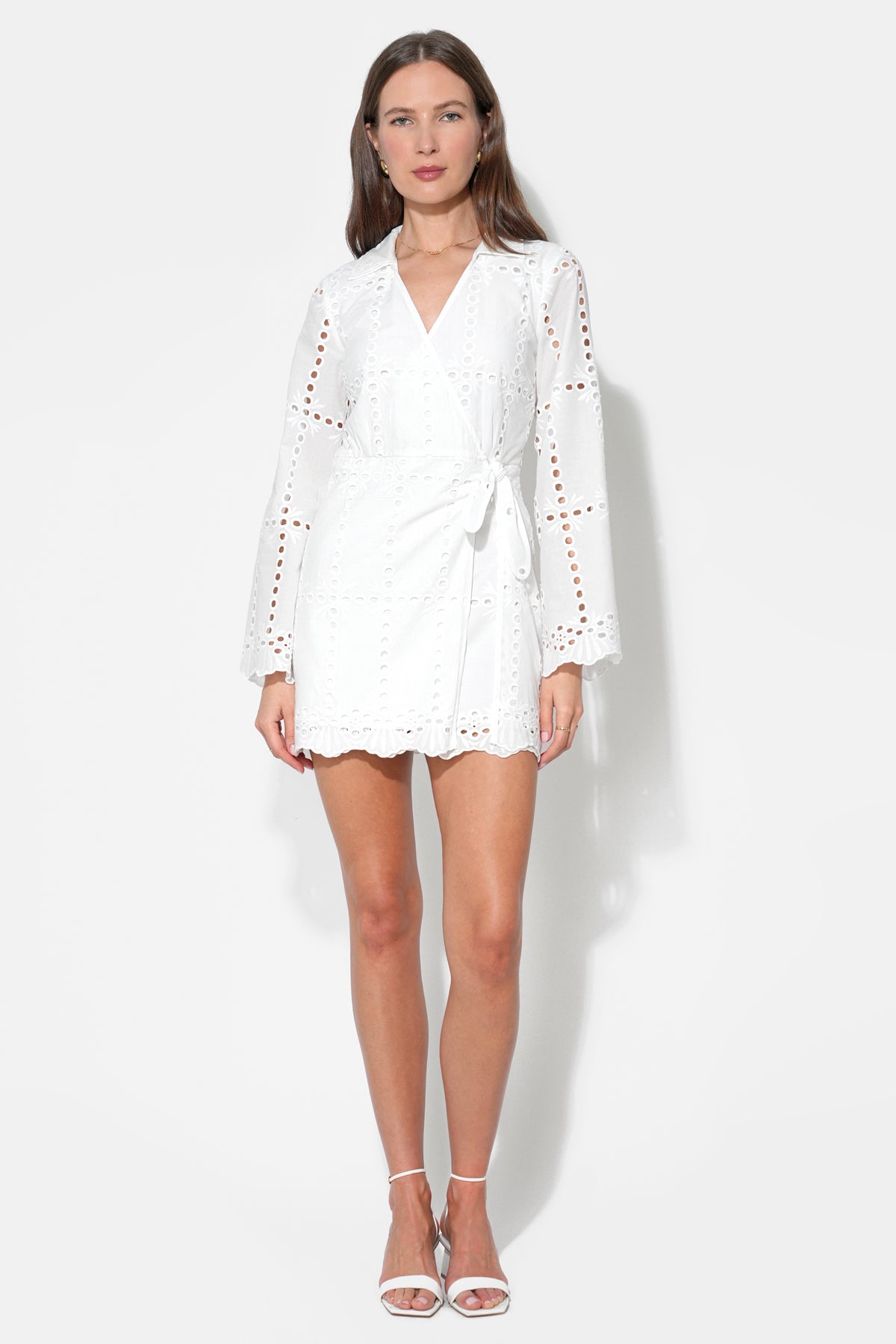 Bella Wrap Eyelet Mini Dress