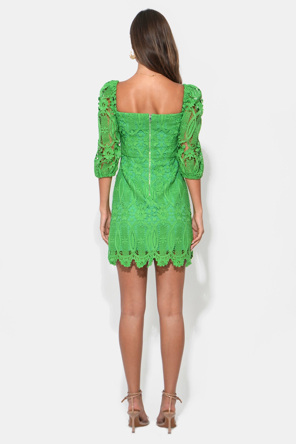 Emery Puff Sleeve Lace Mini Dress