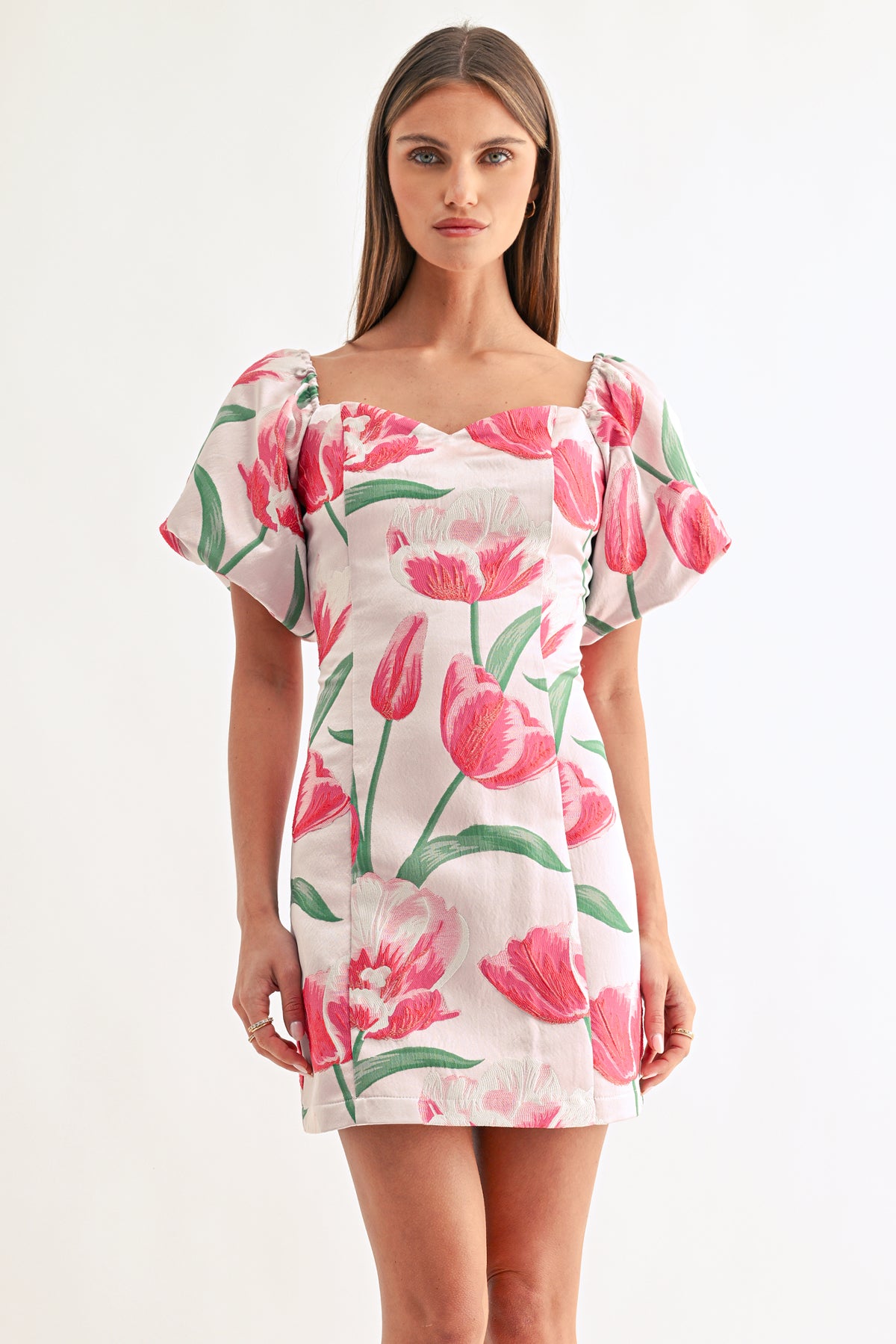 Esther Off The Shoulder Jacquard Mini Dress