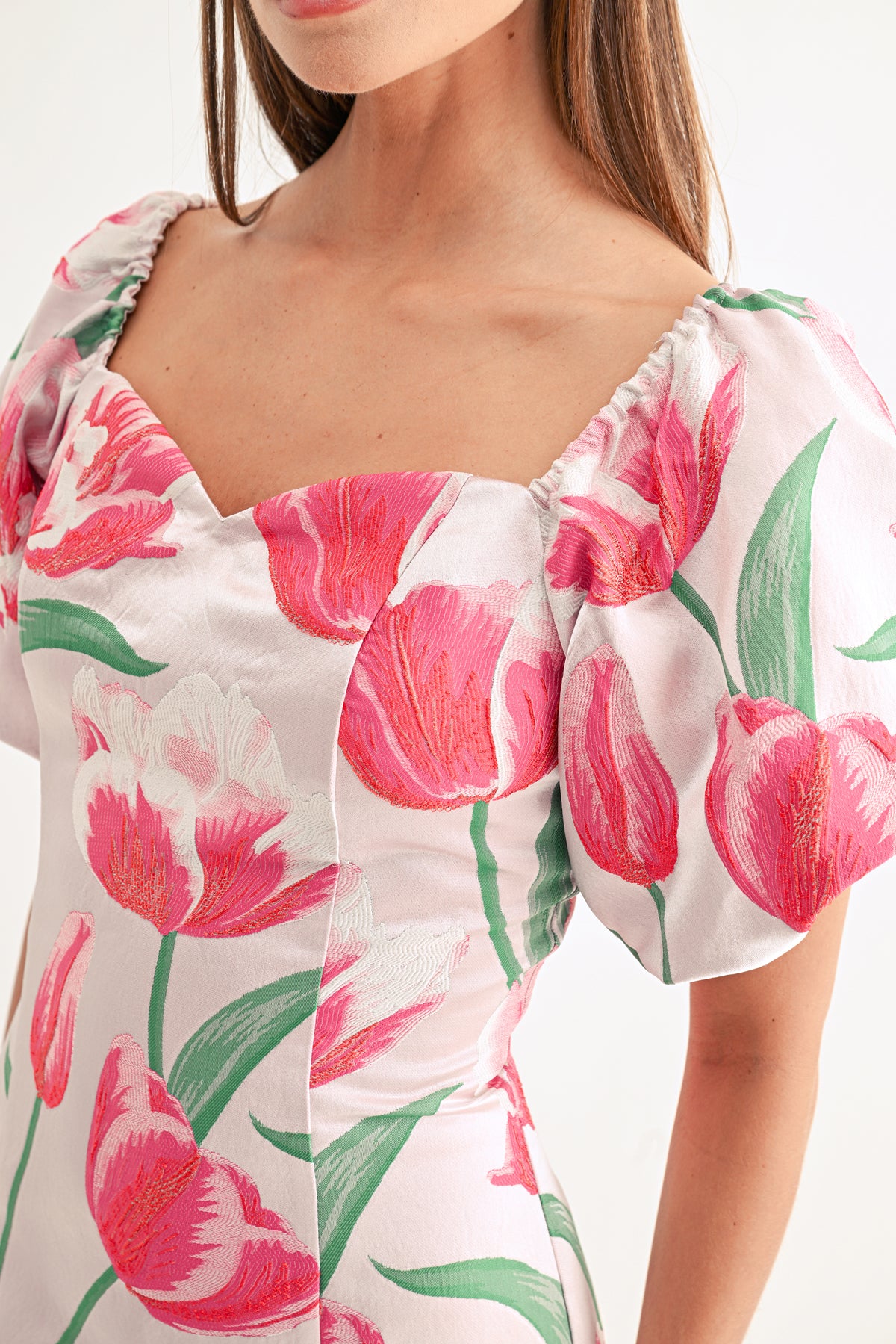 Esther Off The Shoulder Jacquard Mini Dress