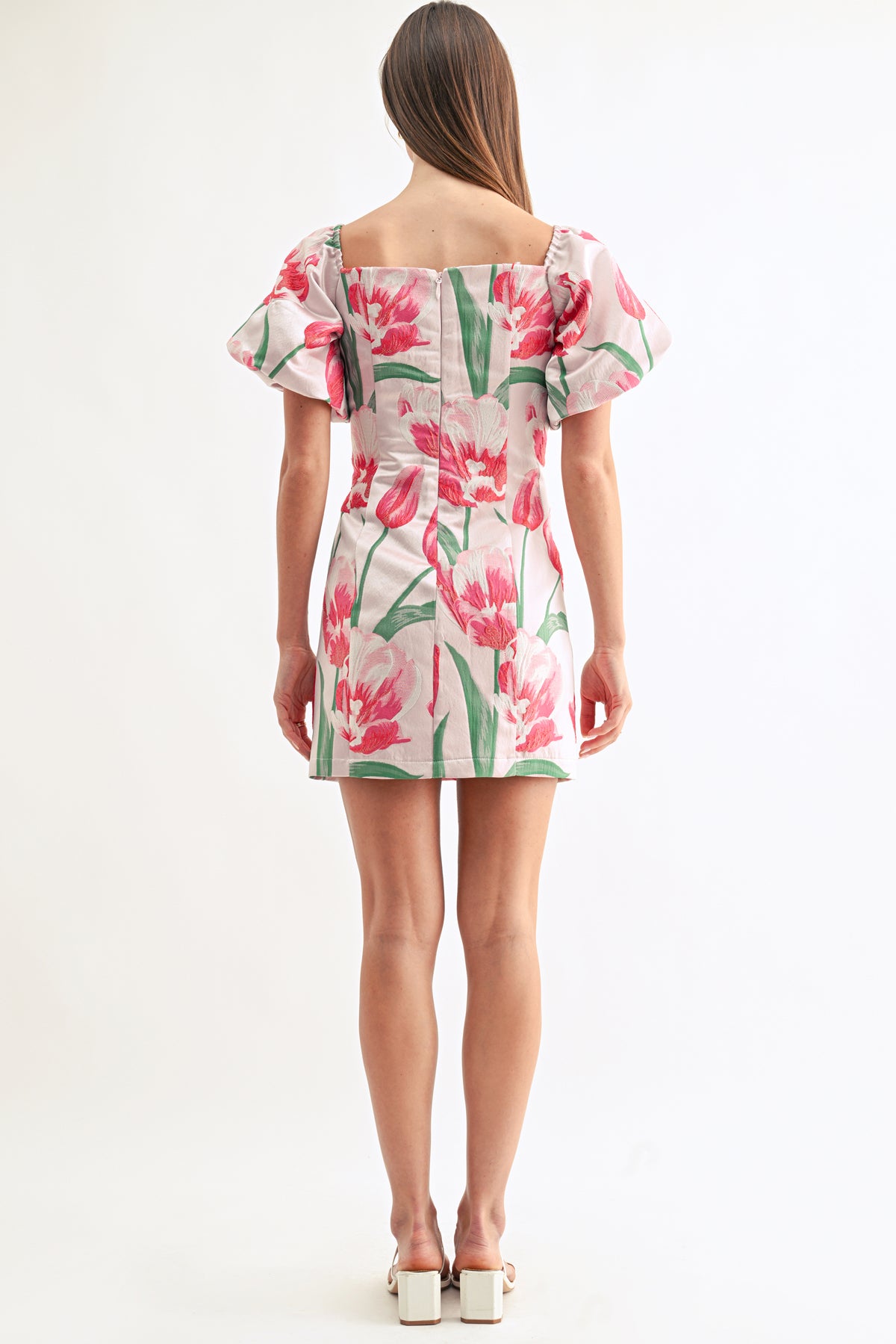 Esther Off The Shoulder Jacquard Mini Dress