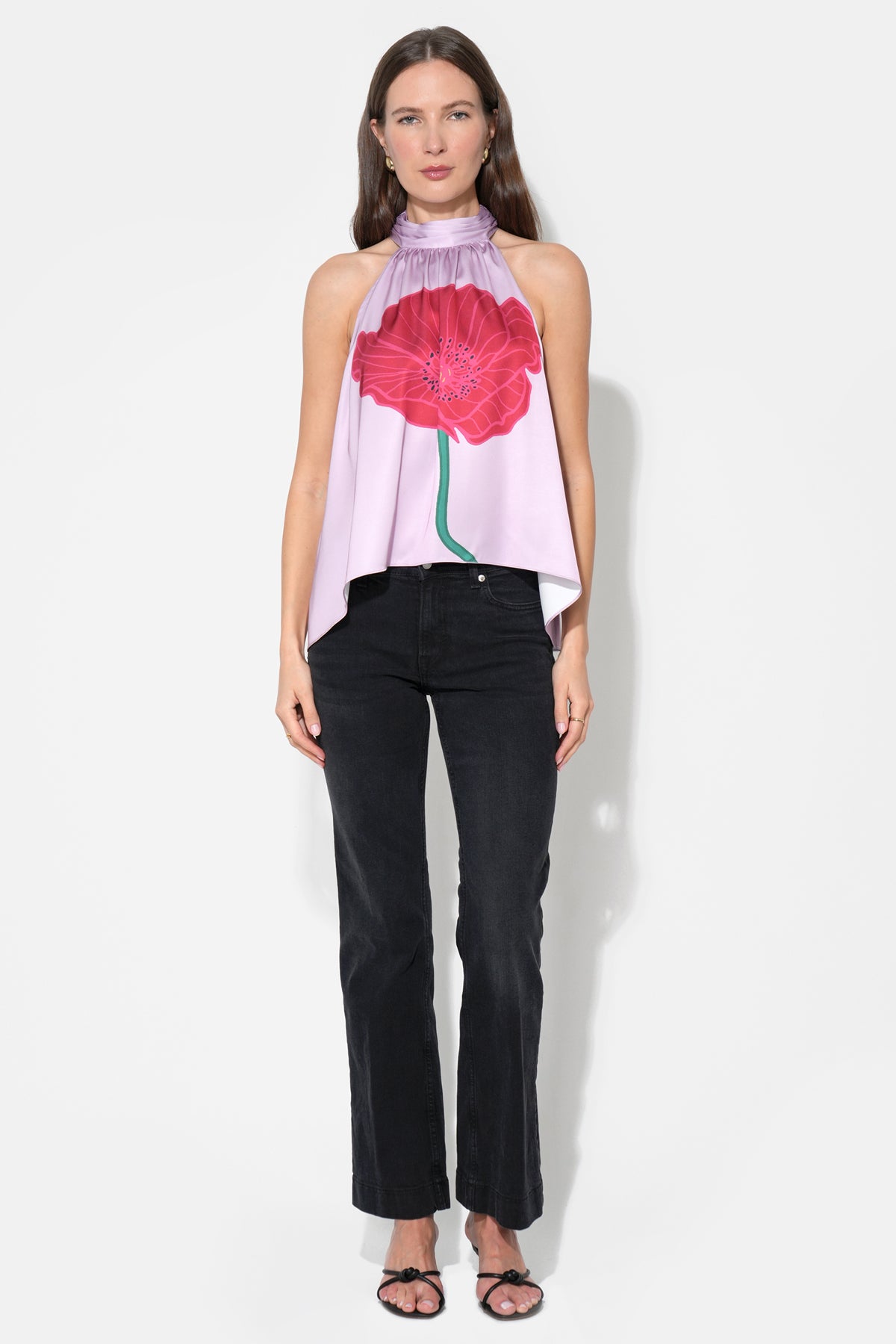 Josie Hi Low Halter Printed Top