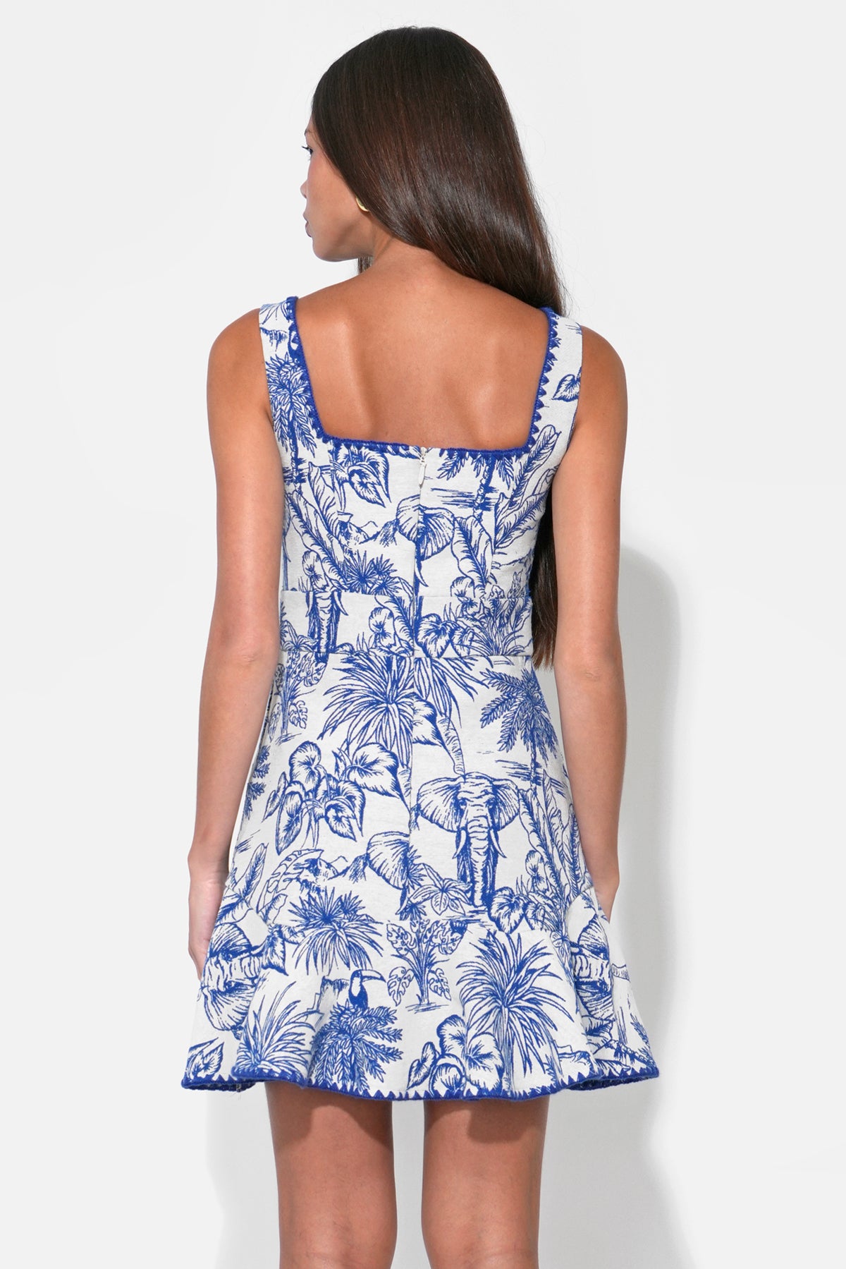 Ximena Square Neck Jacquard Mini Dress