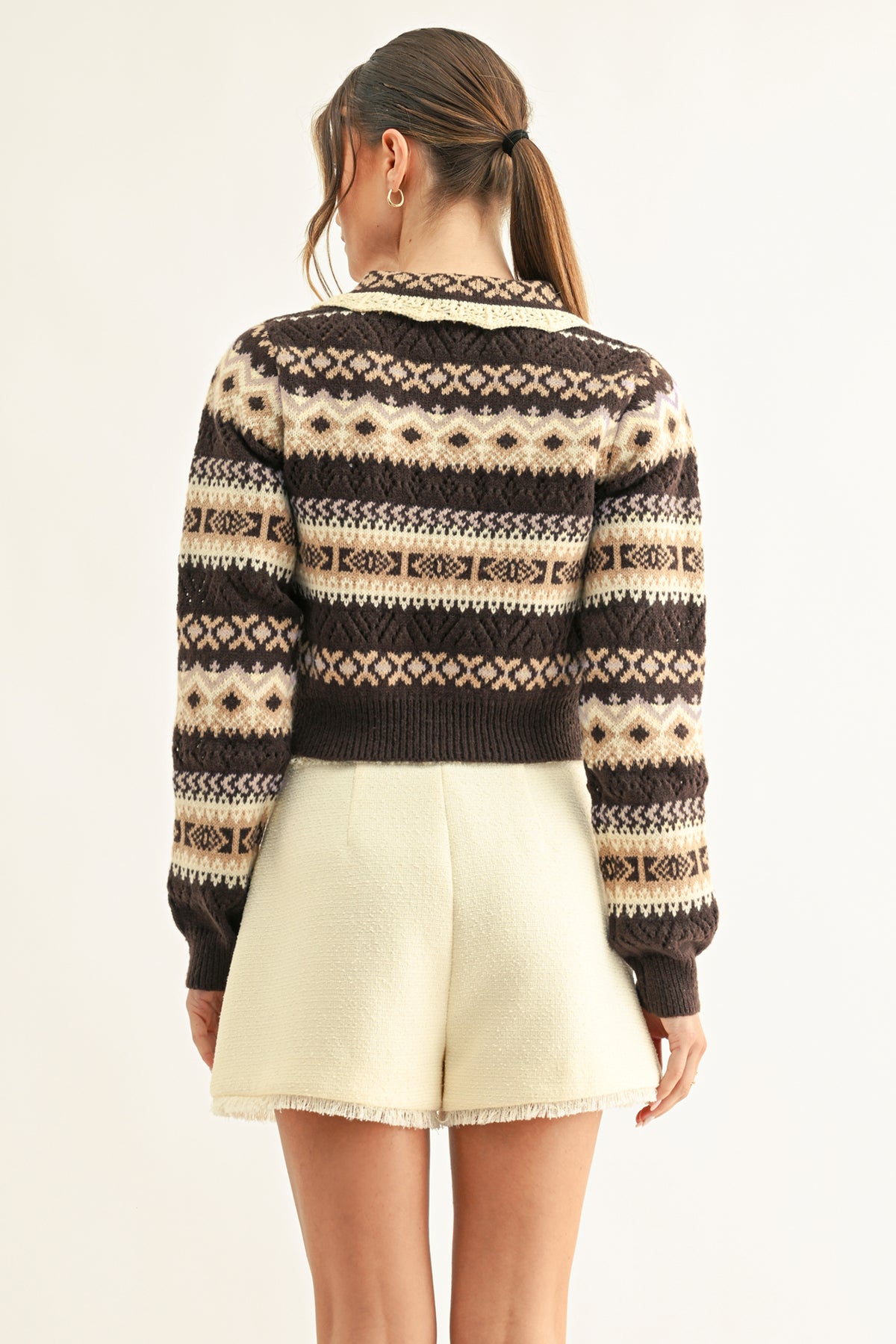 Lena Jacquard Knit Cardigan