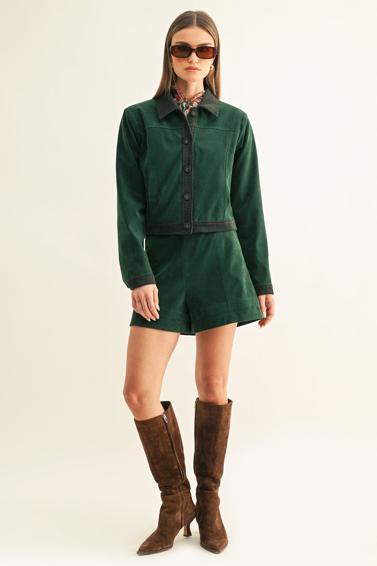 Celia Vegan Suede Cropped Jacket