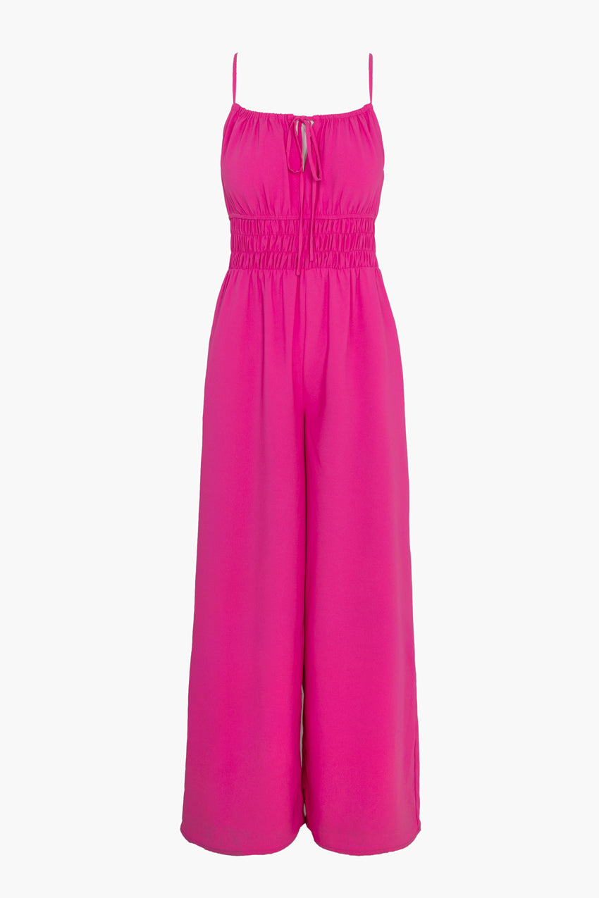 Daisy Smocked Waist Straight Leg jumpsuit