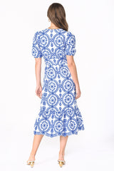 Luisa Cotton Embroidered Eyelet Maxi Dress