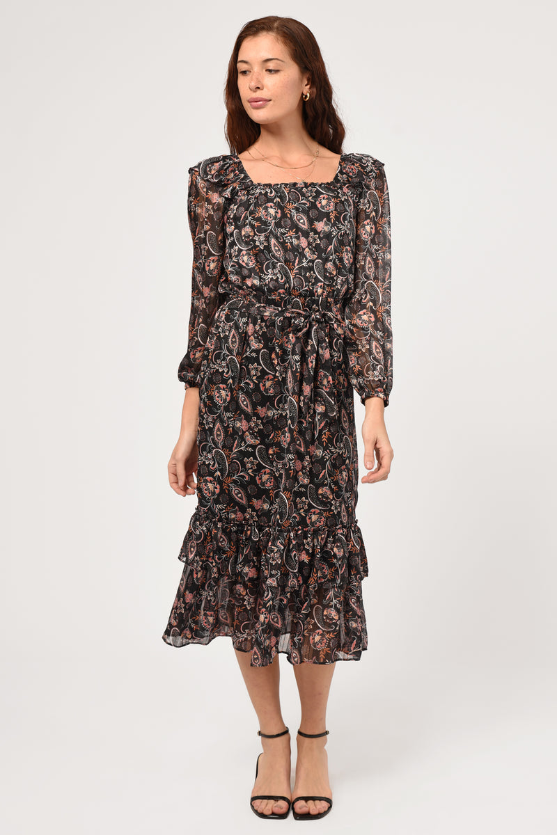 Liana Ruffled Midi Dress