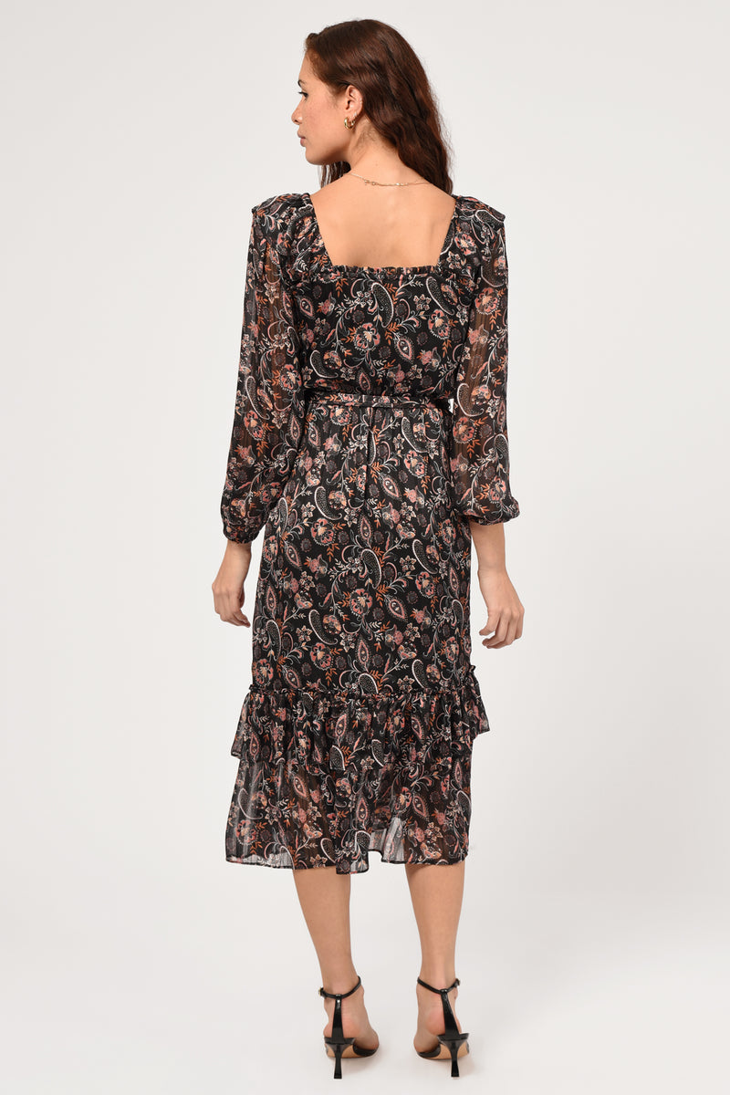 Liana Ruffled Midi Dress