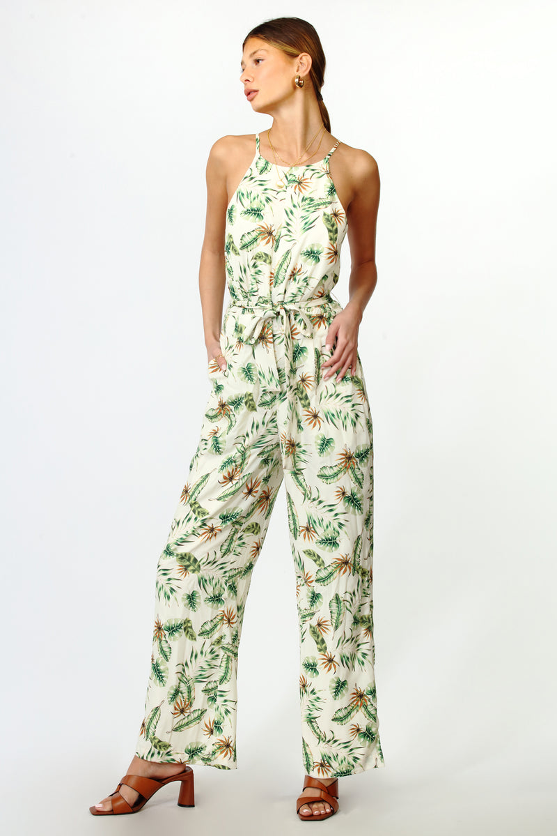 Renata Tropical Halter Jumpsuit