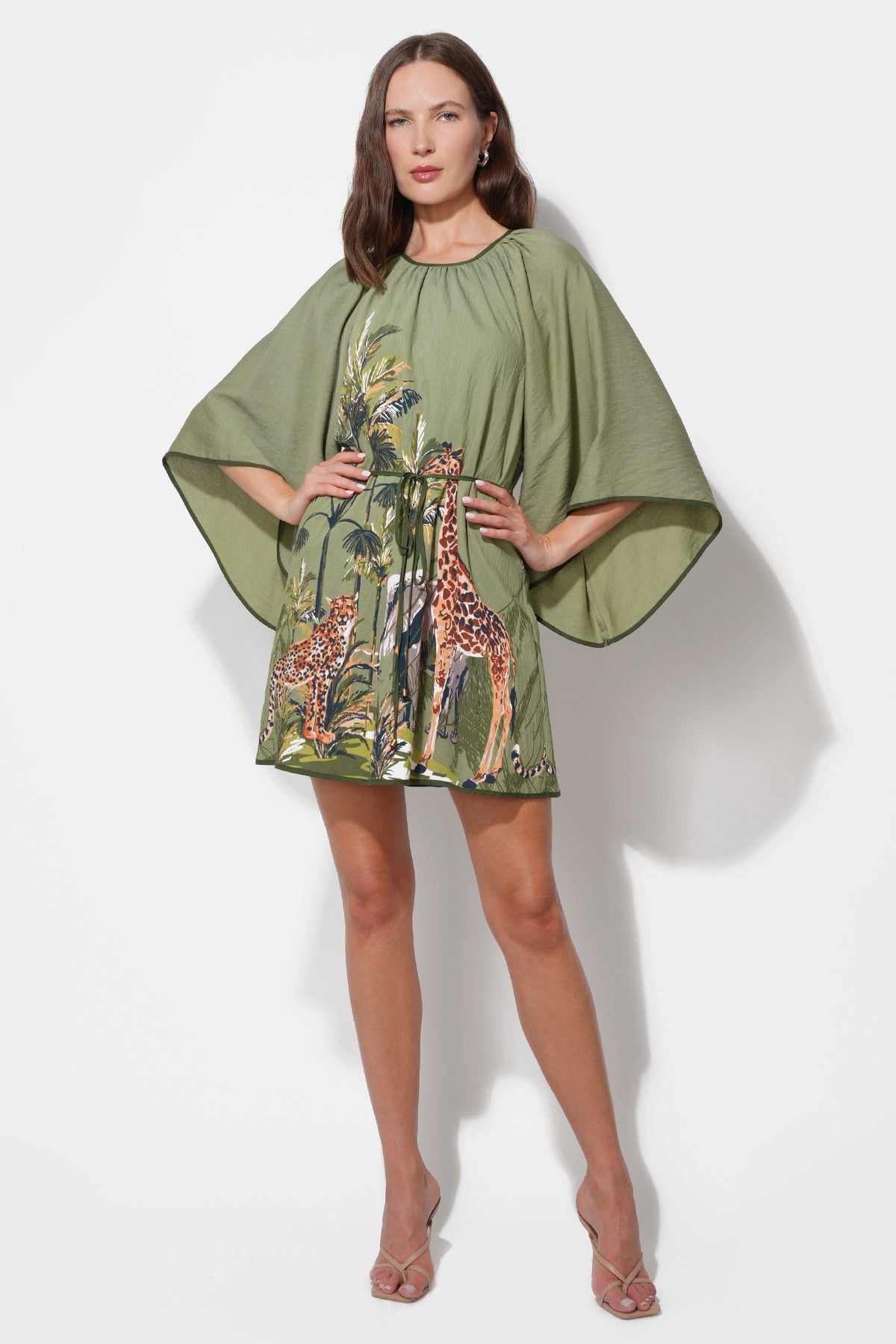 Irene Round Neck Printed Mini Dress F2512D6782